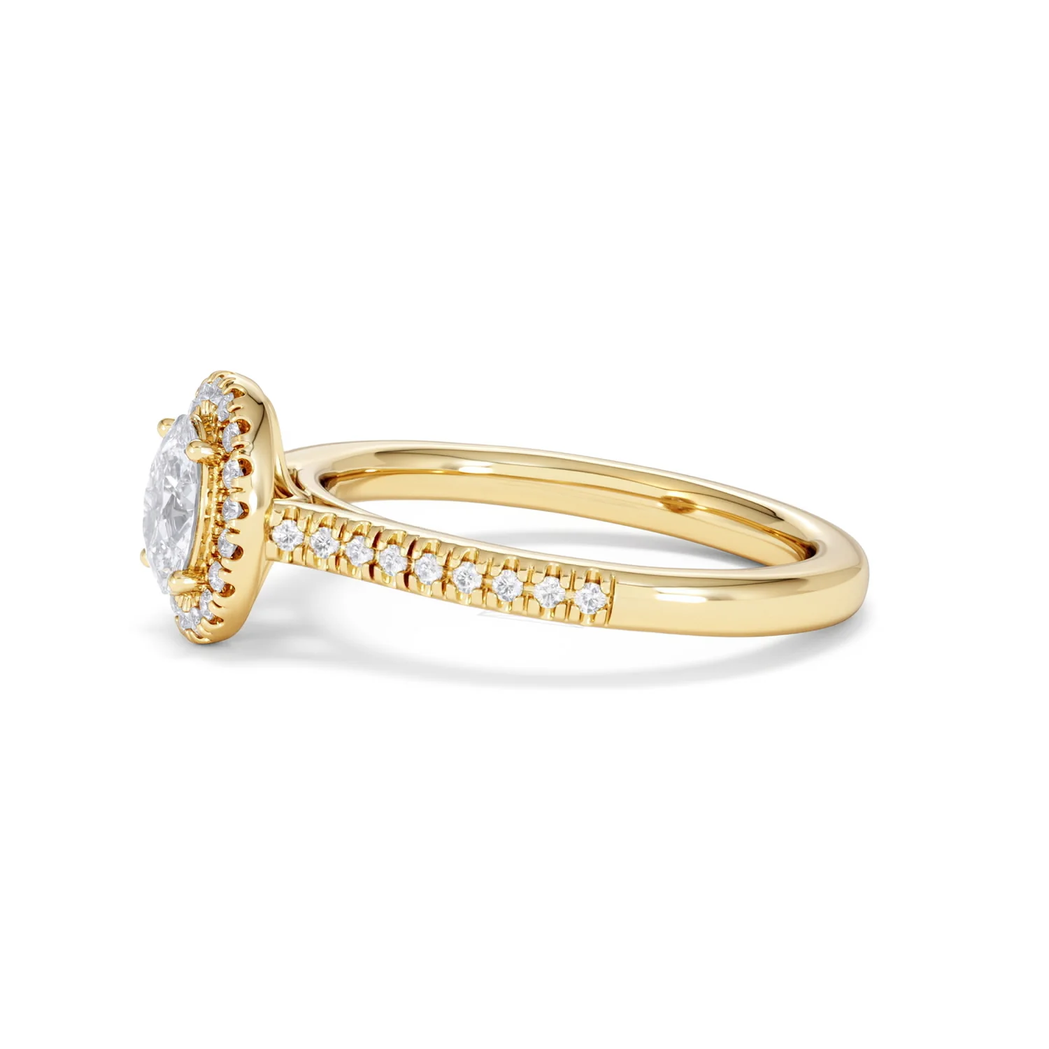 Lumia Oval Cut Lab Diamond Halo Ring 0.70ct F/VS in 9K Gold - Image 74