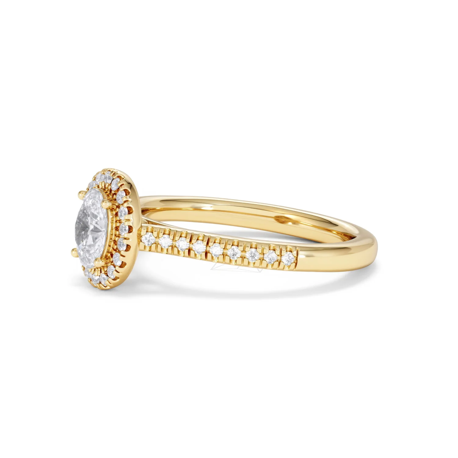 Lumia Oval Cut Lab Diamond Halo Ring 0.70ct F/VS in 9K Gold - Image 77