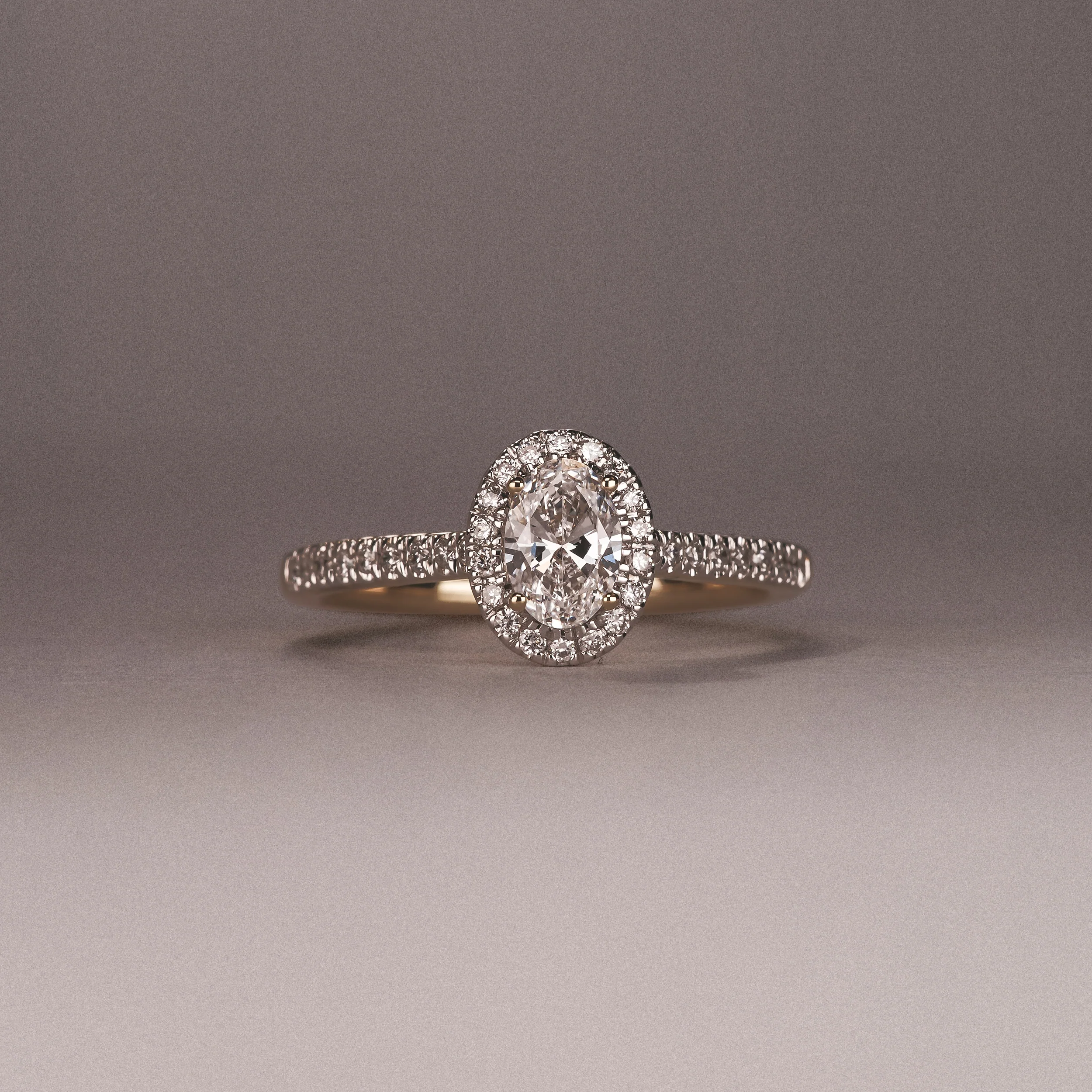 Lumia Oval Cut Lab Diamond Halo Ring 0.70ct F/VS in 9K Gold - Image 8