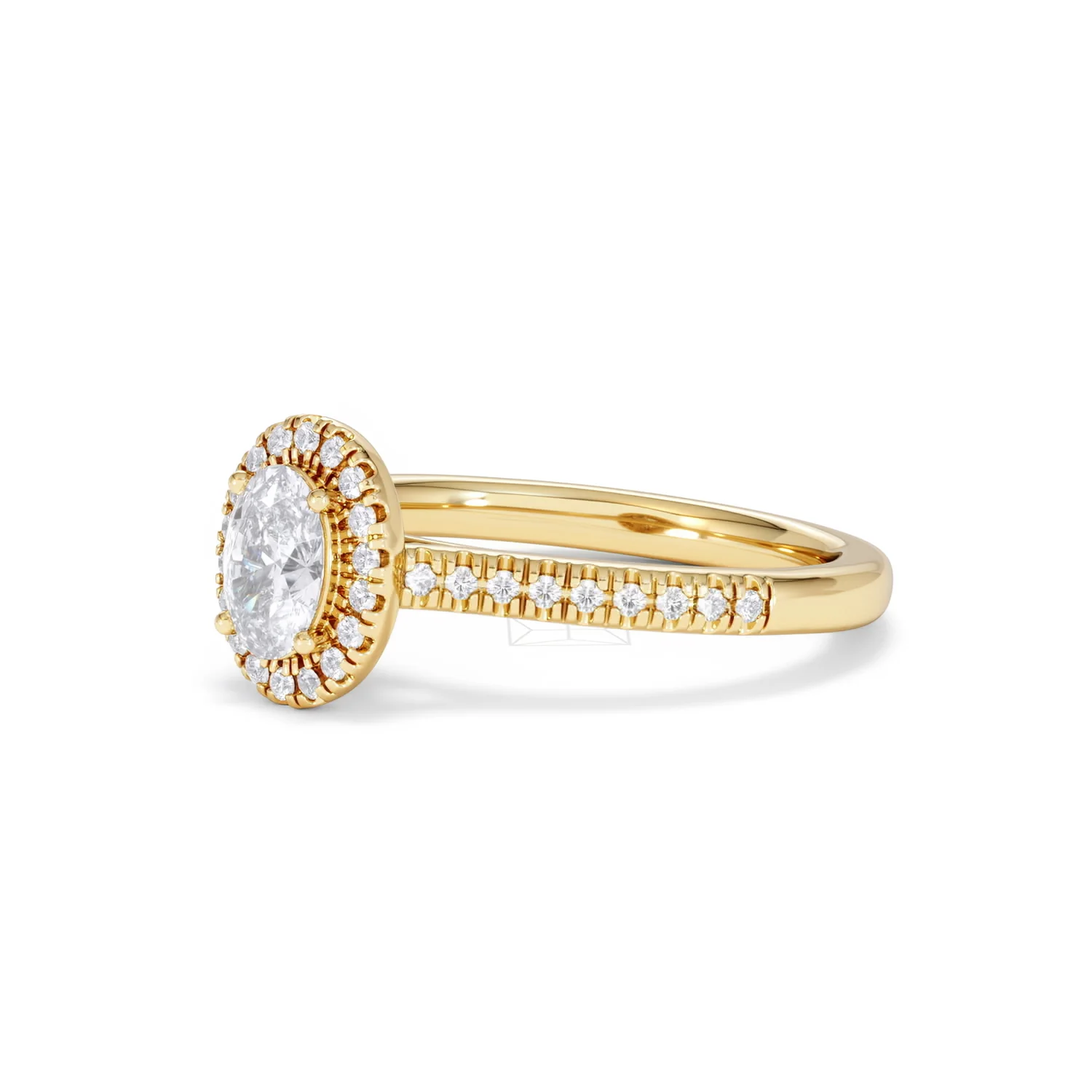 Lumia Oval Cut Lab Diamond Halo Ring 0.70ct F/VS in 9K Gold - Image 80