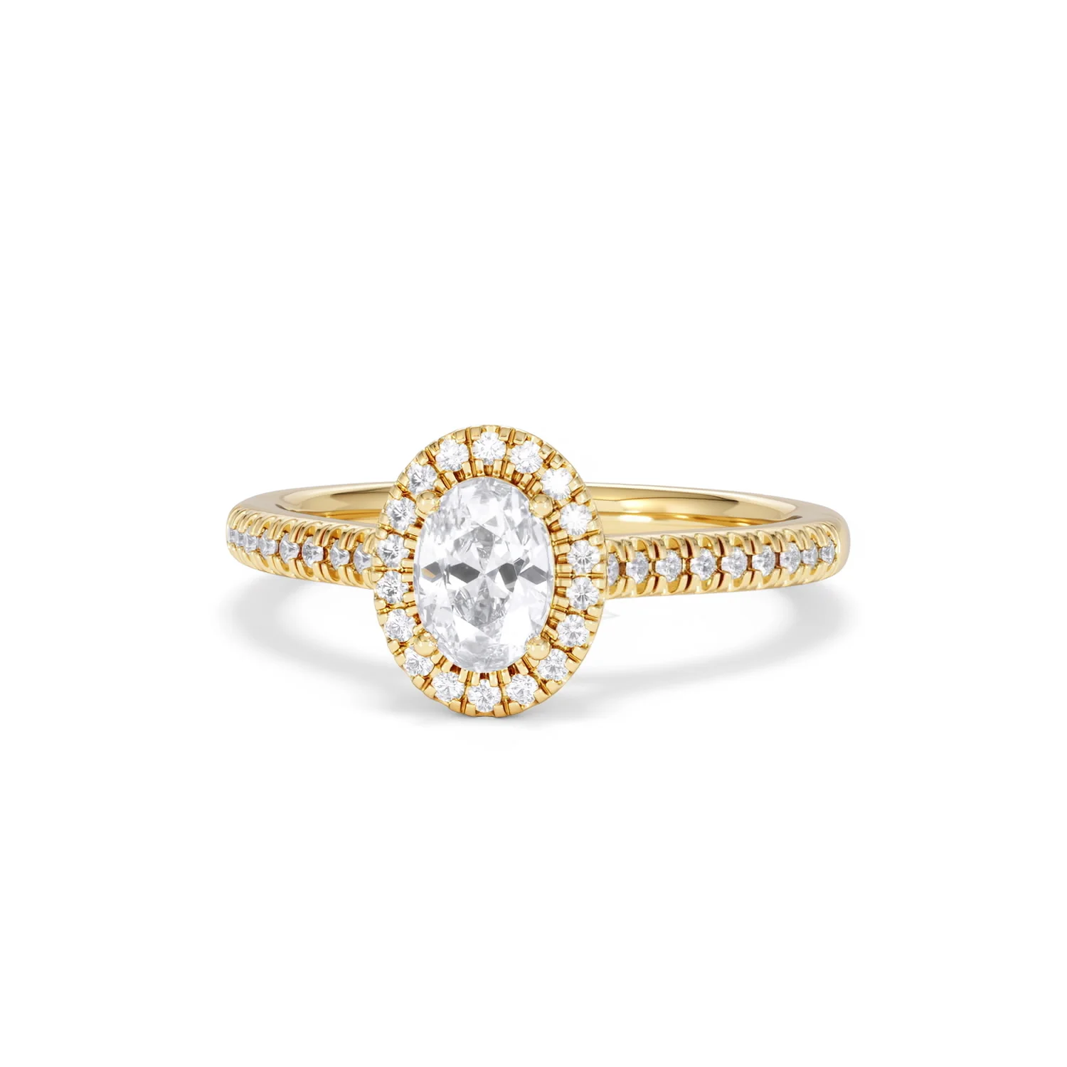 Lumia Oval Cut Lab Diamond Halo Ring 0.70ct F/VS in 9K Gold - Image 88