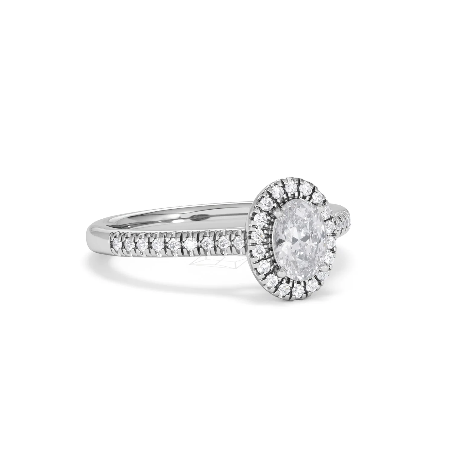 Lumia Oval Cut Lab Diamond Halo Ring 0.70ct F/VS in 9K White Gold - Image 16