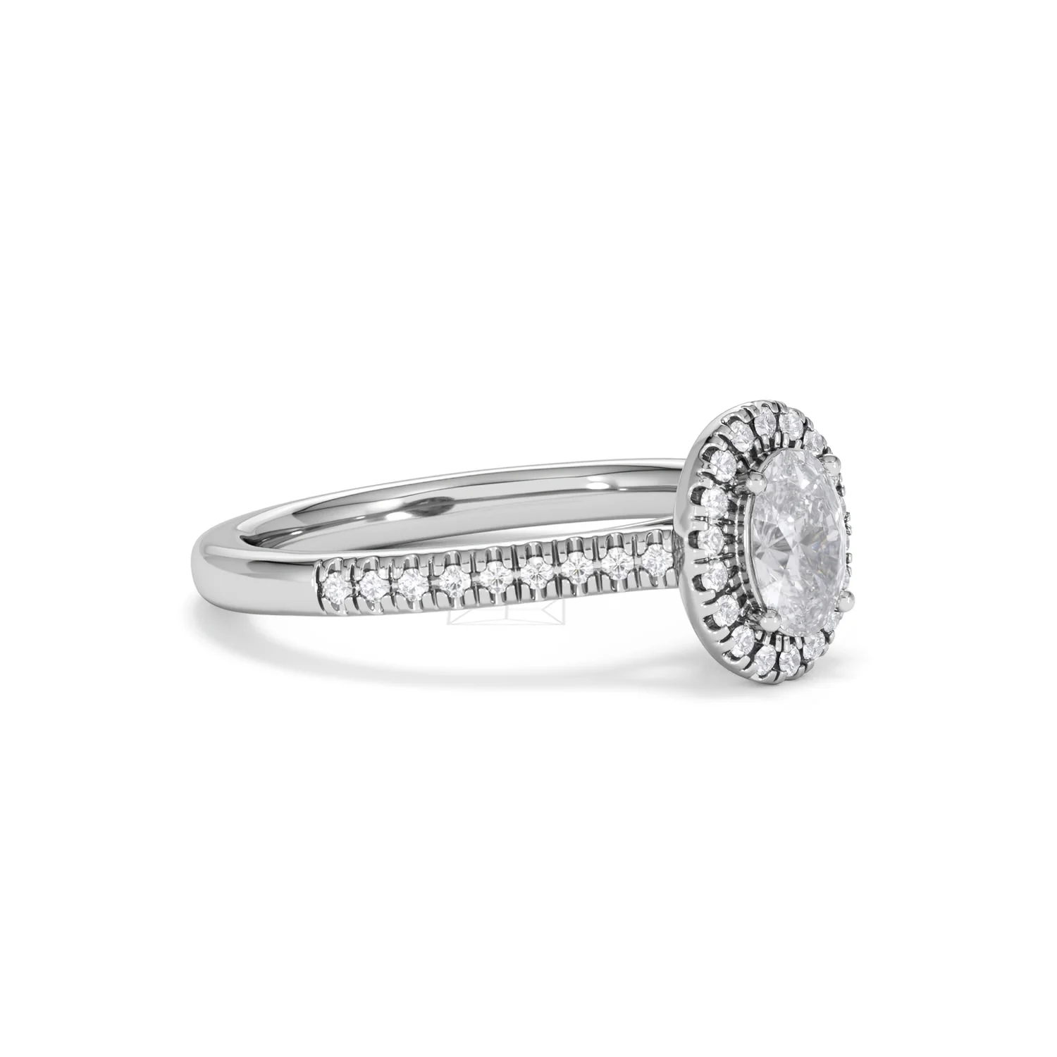 Lumia Oval Cut Lab Diamond Halo Ring 0.70ct F/VS in 9K White Gold - Image 20