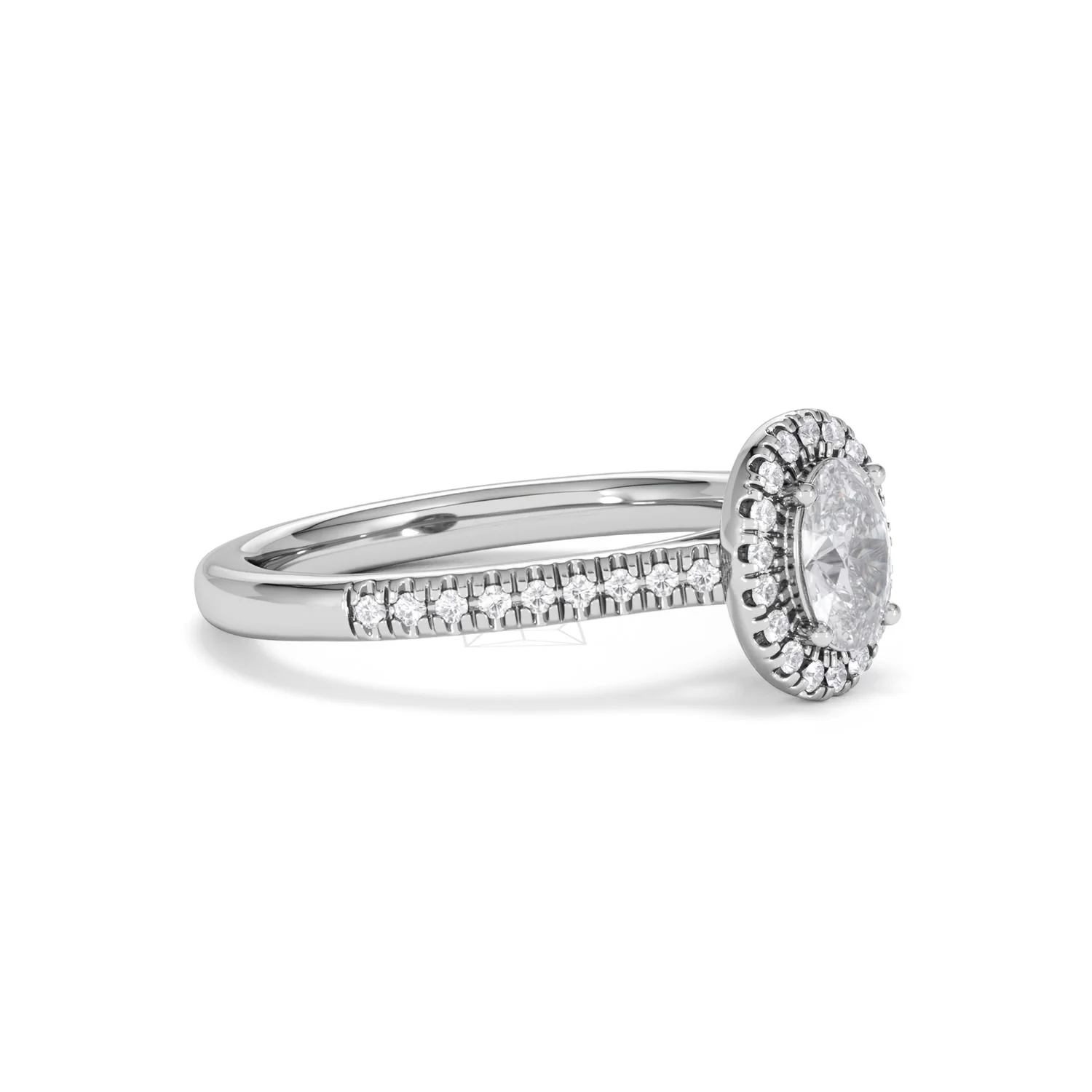 Lumia Oval Cut Lab Diamond Halo Ring 0.70ct F/VS in 9K White Gold - Image 21
