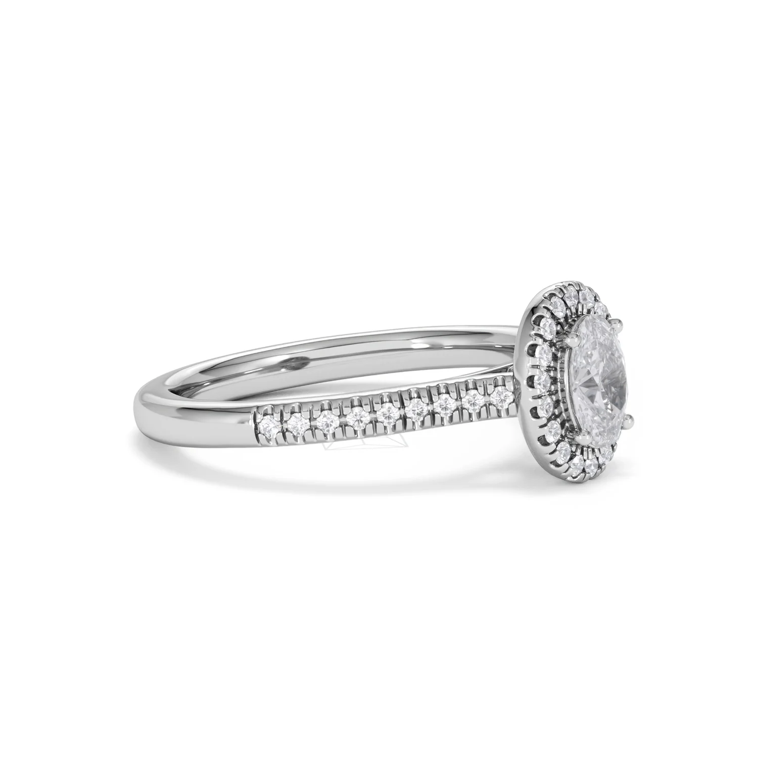 Lumia Oval Cut Lab Diamond Halo Ring 0.70ct F/VS in 9K White Gold - Image 22