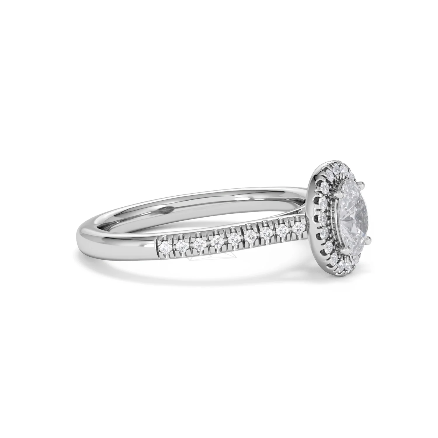 Lumia Oval Cut Lab Diamond Halo Ring 0.70ct F/VS in 9K White Gold - Image 23