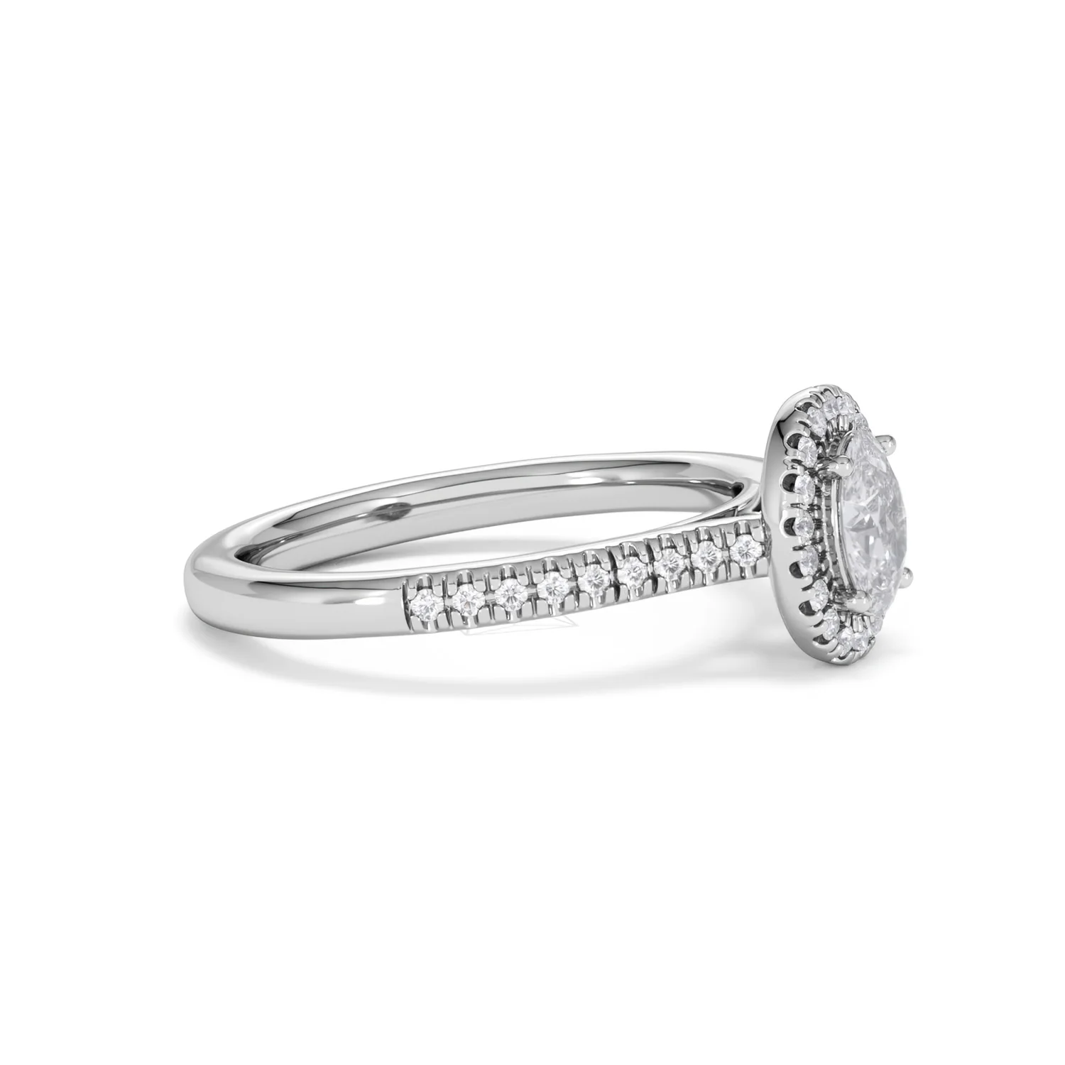 Lumia Oval Cut Lab Diamond Halo Ring 0.70ct F/VS in 9K White Gold - Image 24