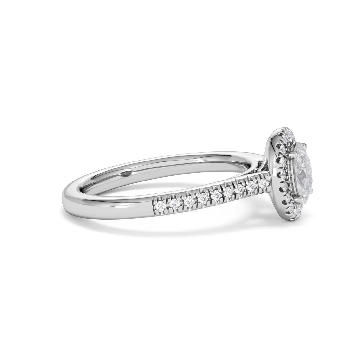 Lumia Oval Cut Lab Diamond Halo Ring 0.70ct F/VS in 9K White Gold - Image 26