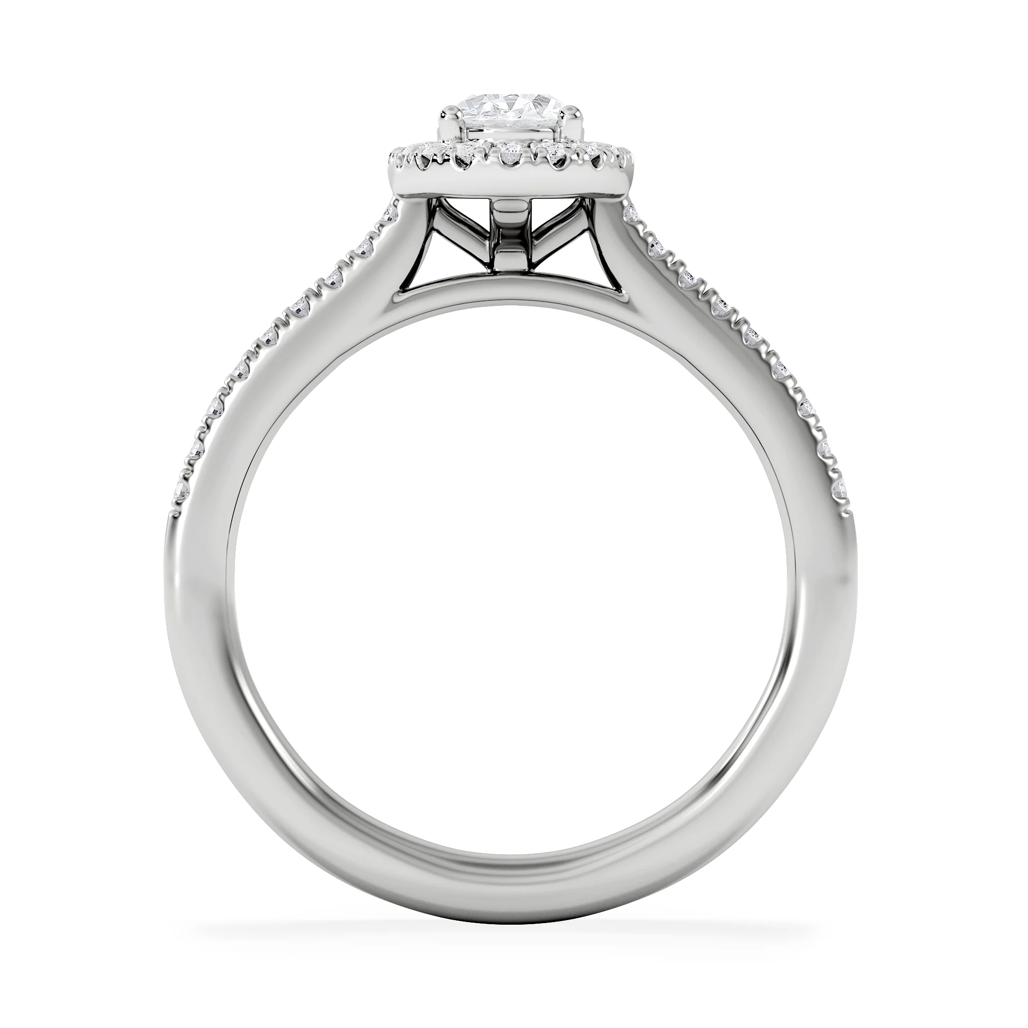Lumia Oval Cut Lab Diamond Halo Ring 0.70ct F/VS in 9K White Gold - Image 3