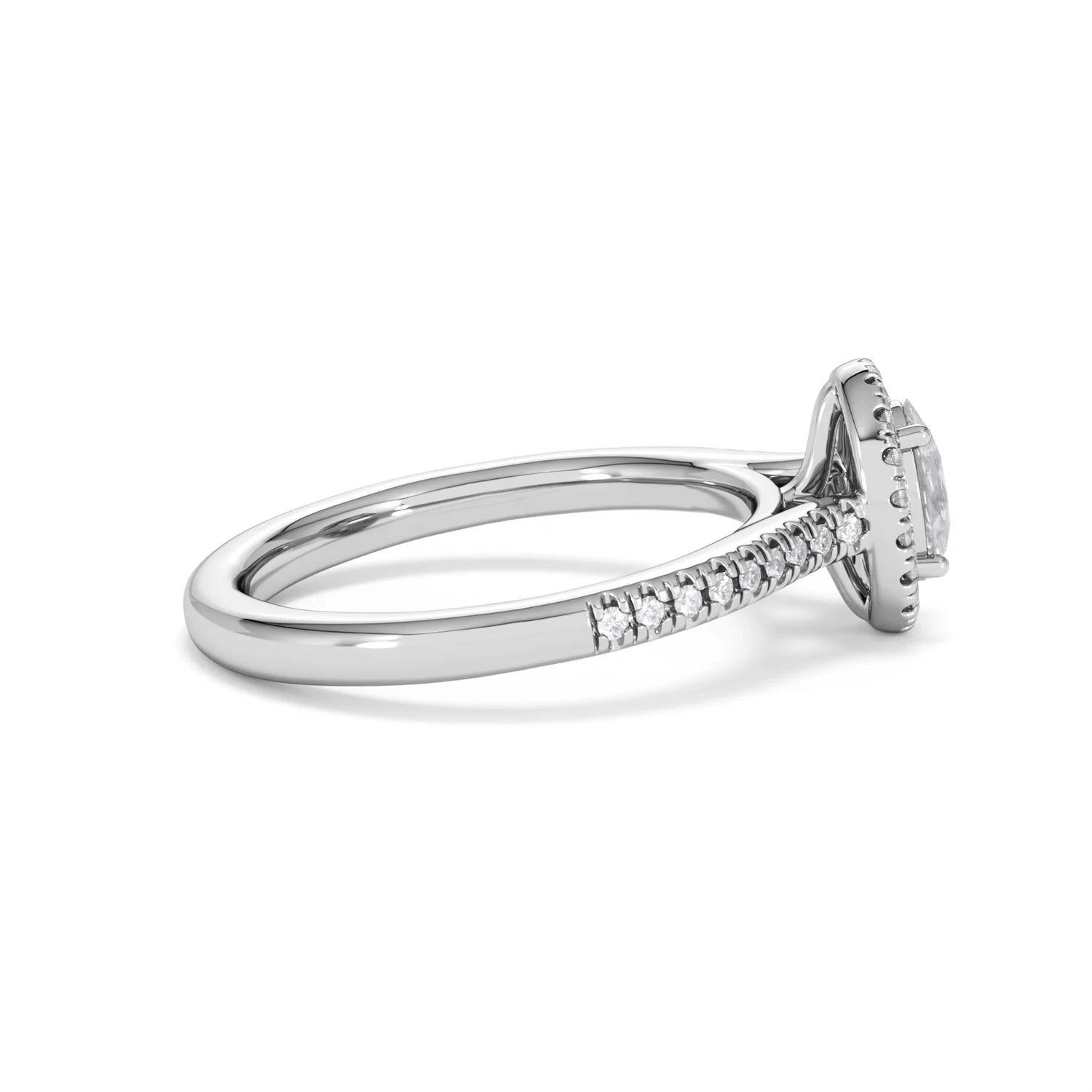 Lumia Oval Cut Lab Diamond Halo Ring 0.70ct F/VS in 9K White Gold - Image 31