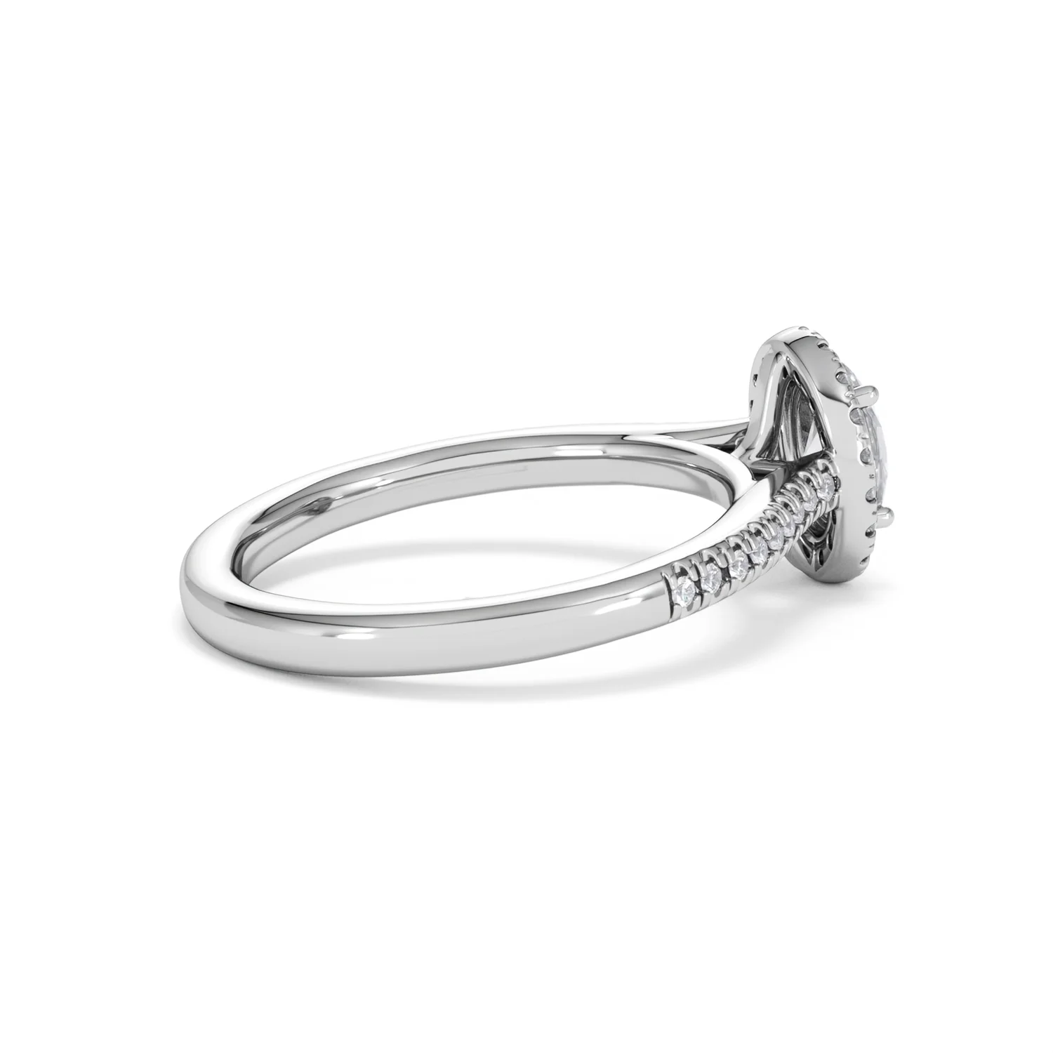 Lumia Oval Cut Lab Diamond Halo Ring 0.70ct F/VS in 9K White Gold - Image 35