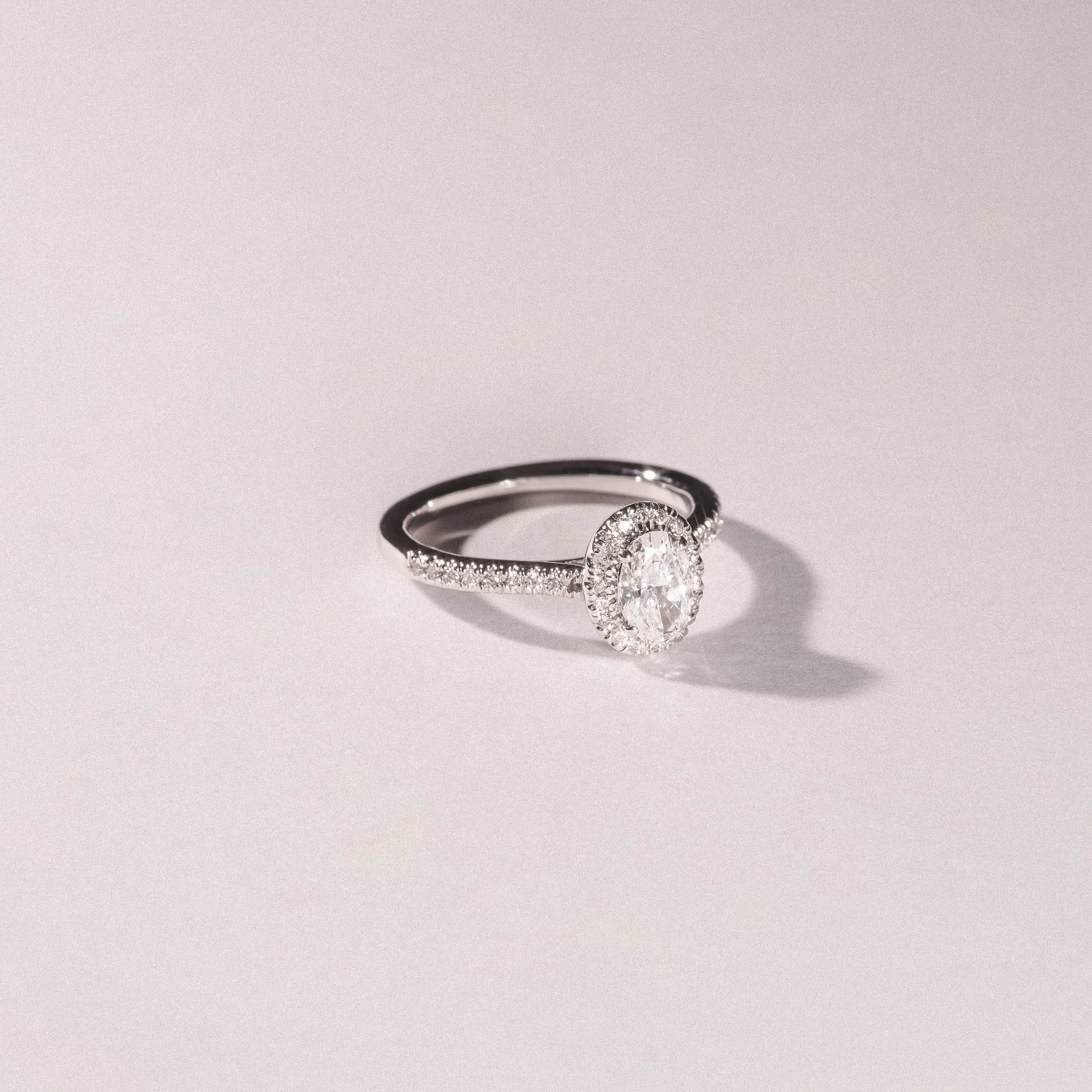 Lumia Oval Cut Lab Diamond Halo Ring 0.70ct F/VS in 9K White Gold - Image 6