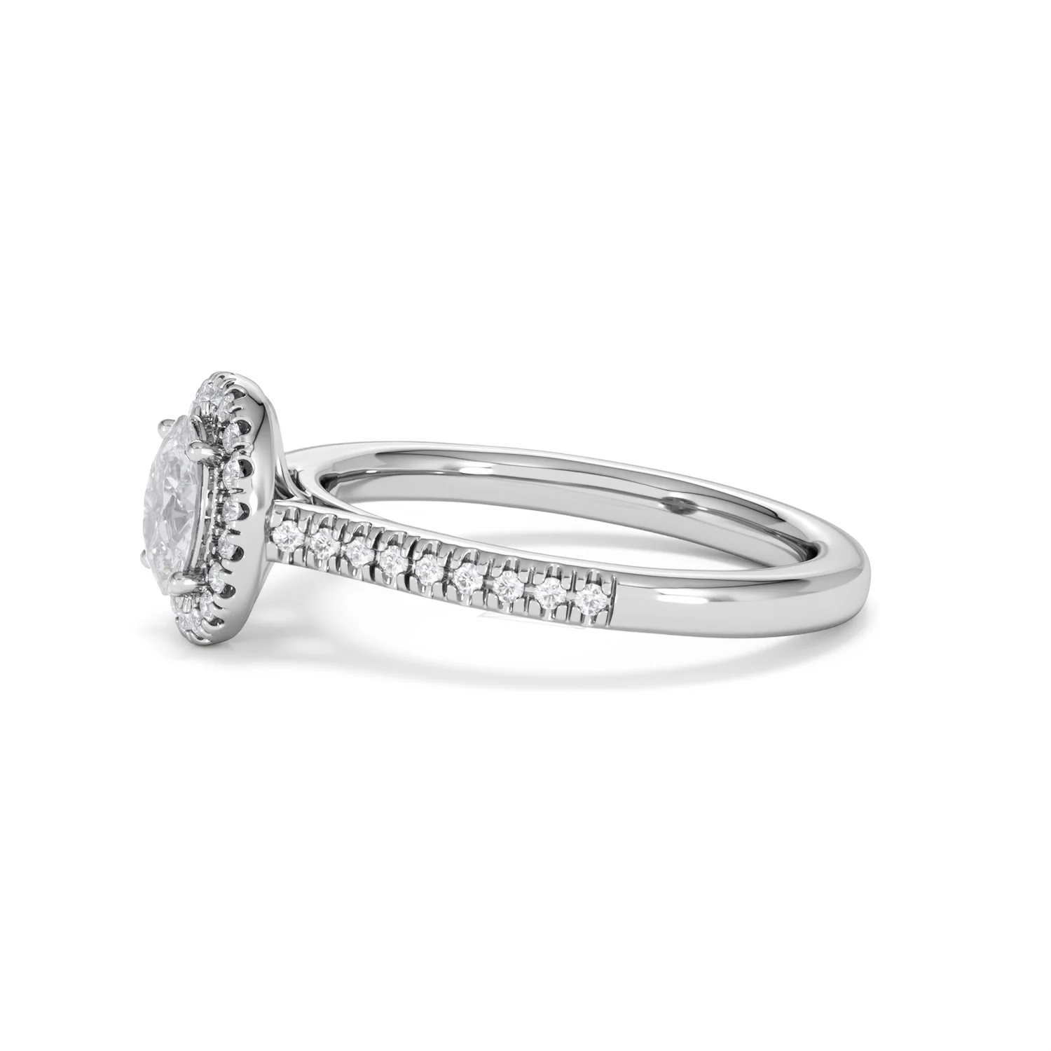 Lumia Oval Cut Lab Diamond Halo Ring 0.70ct F/VS in 9K White Gold - Image 74
