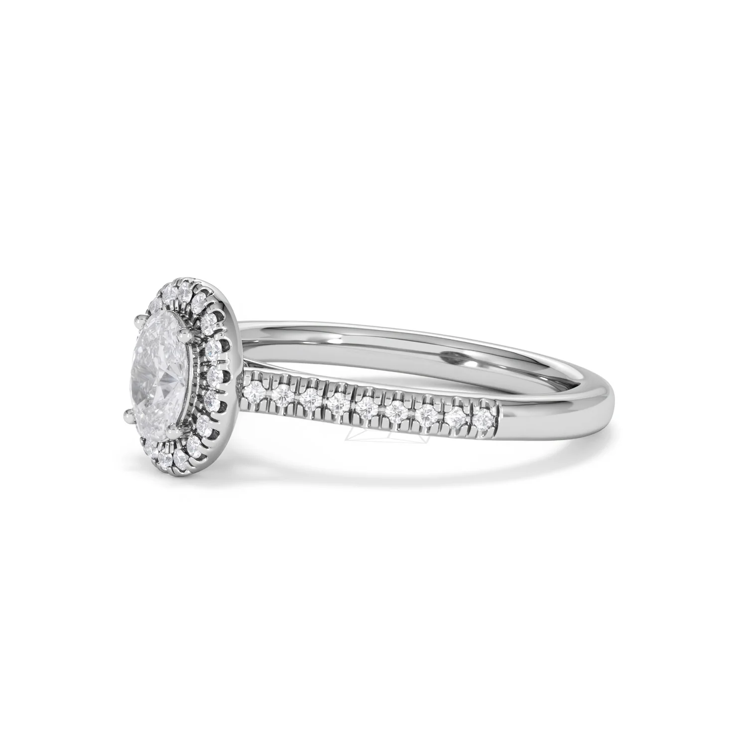 Lumia Oval Cut Lab Diamond Halo Ring 0.70ct F/VS in 9K White Gold - Image 78