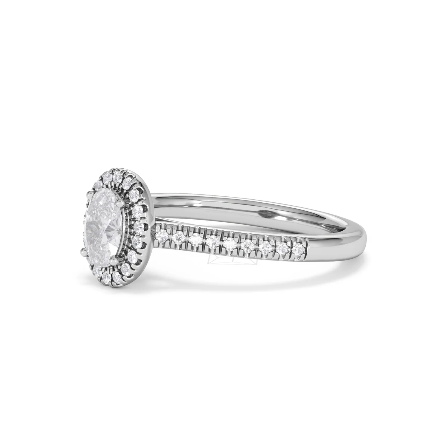 Lumia Oval Cut Lab Diamond Halo Ring 0.70ct F/VS in 9K White Gold - Image 79