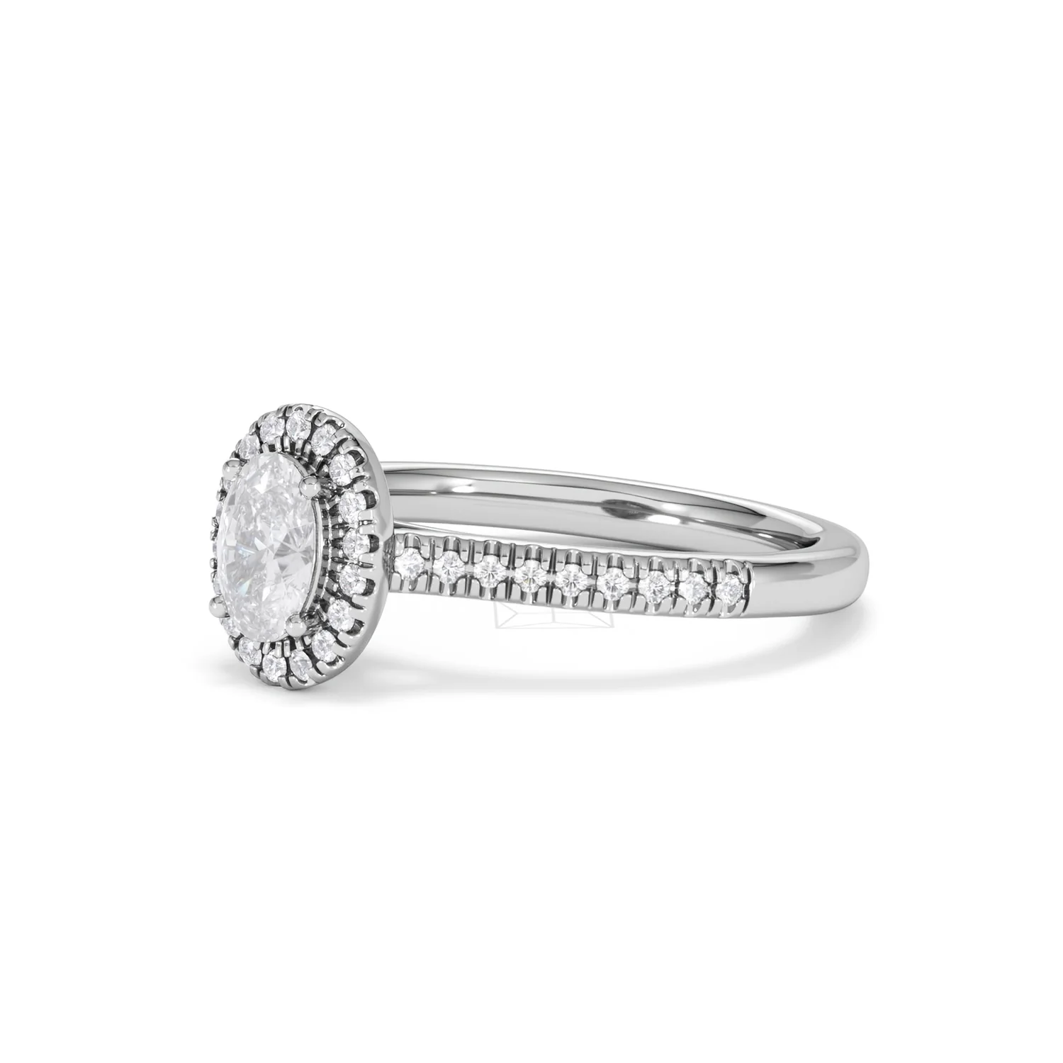 Lumia Oval Cut Lab Diamond Halo Ring 0.70ct F/VS in 9K White Gold - Image 80
