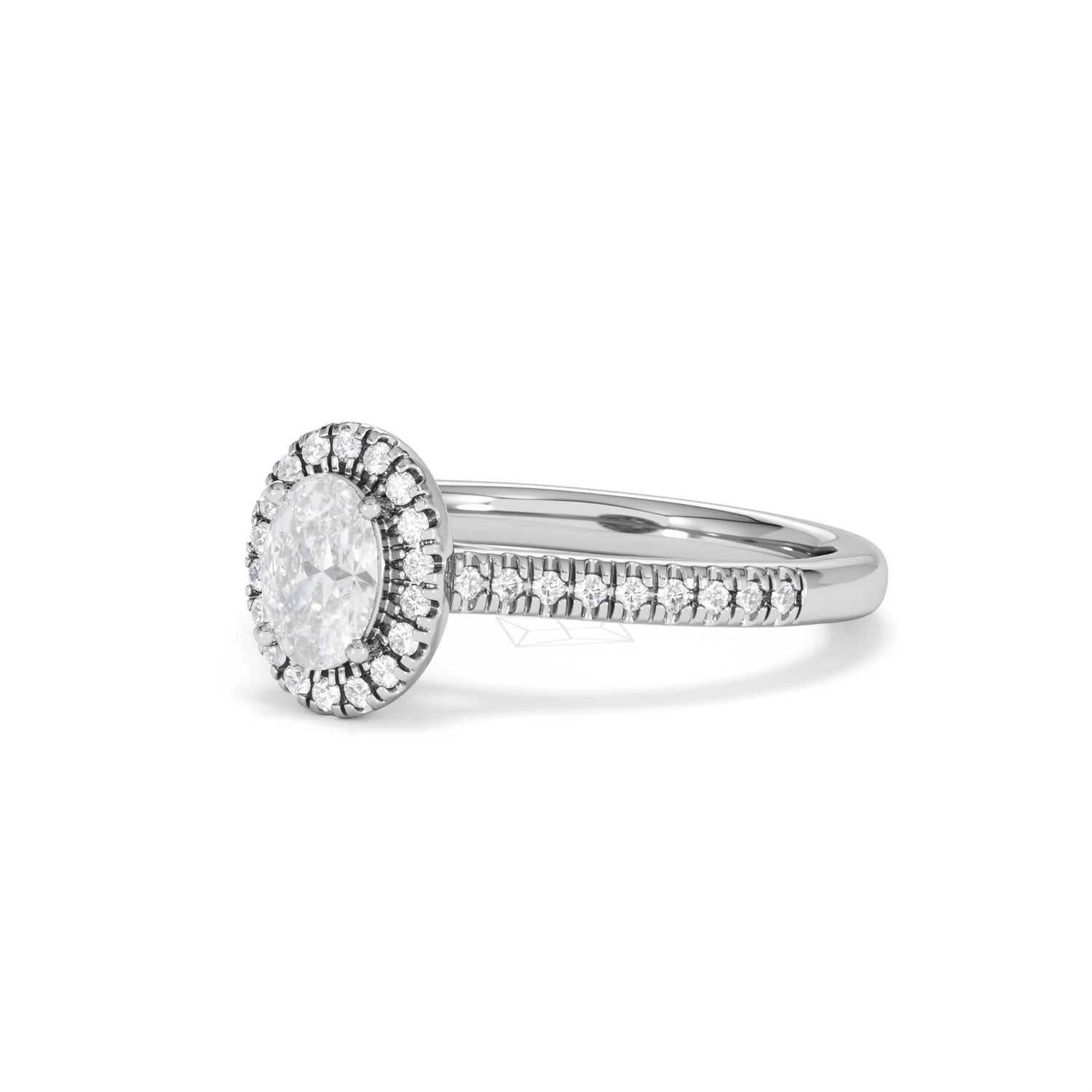 Lumia Oval Cut Lab Diamond Halo Ring 0.70ct F/VS in 9K White Gold - Image 82