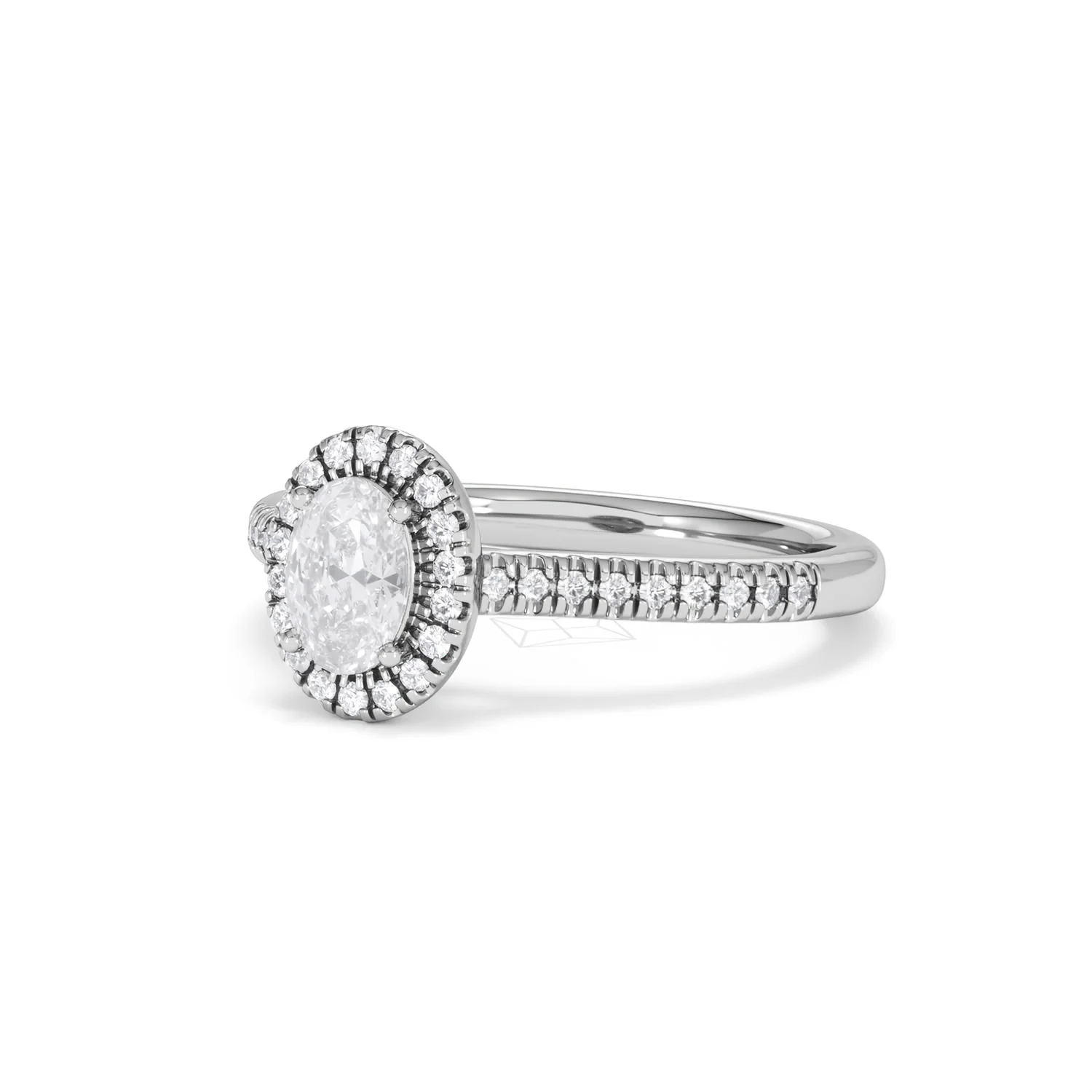Lumia Oval Cut Lab Diamond Halo Ring 0.70ct F/VS in 9K White Gold - Image 83