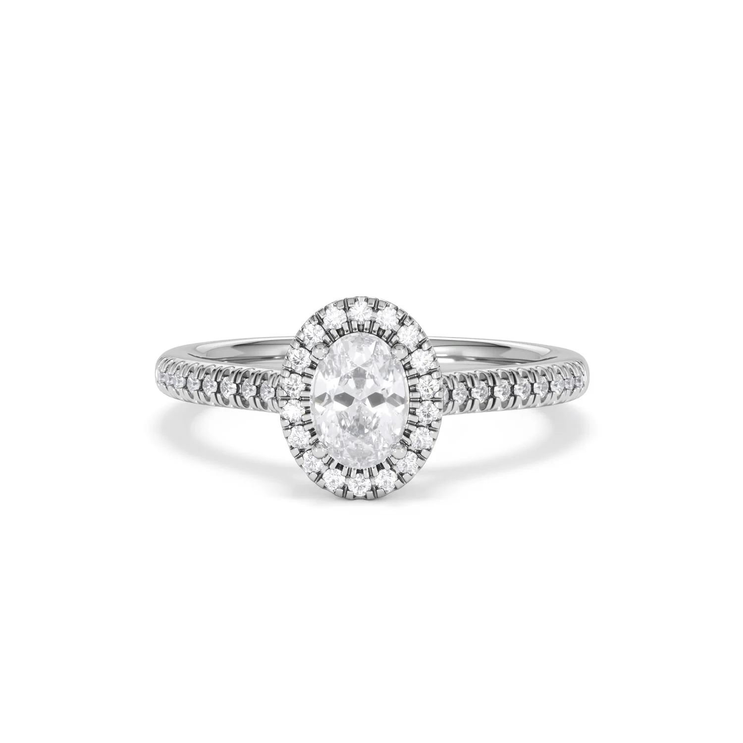 Lumia Oval Cut Lab Diamond Halo Ring 0.70ct F/VS in 9K White Gold - Image 89