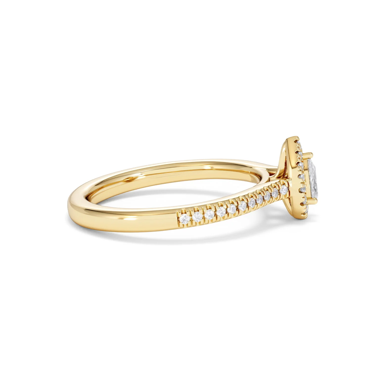 Lumia Pear Cut Lab Diamond Halo Ring 0.33ct F/VS in 18K Gold Vermeil - Image 29