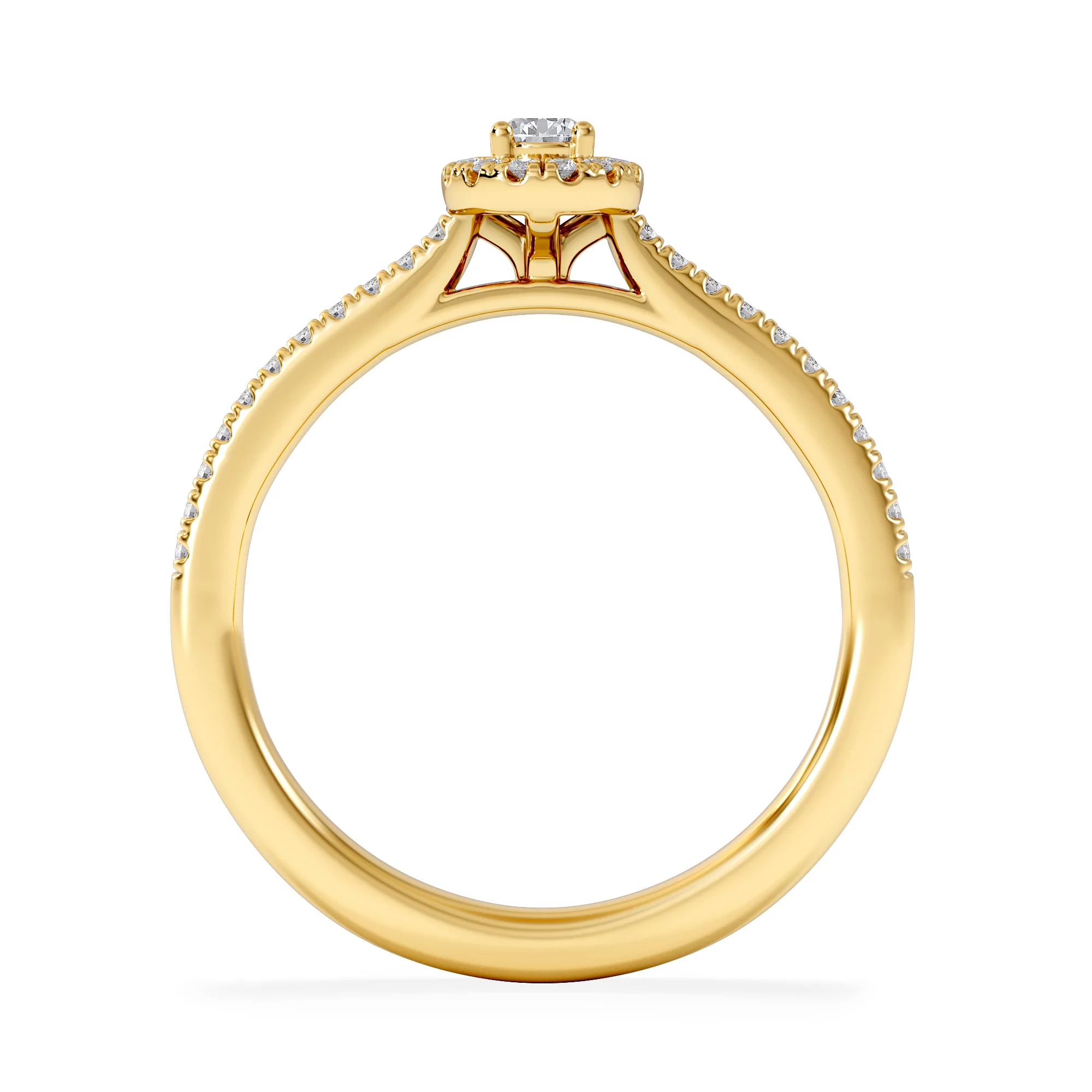 Lumia Pear Cut Lab Diamond Halo Ring 0.33ct F/VS in 18K Gold Vermeil - Image 3