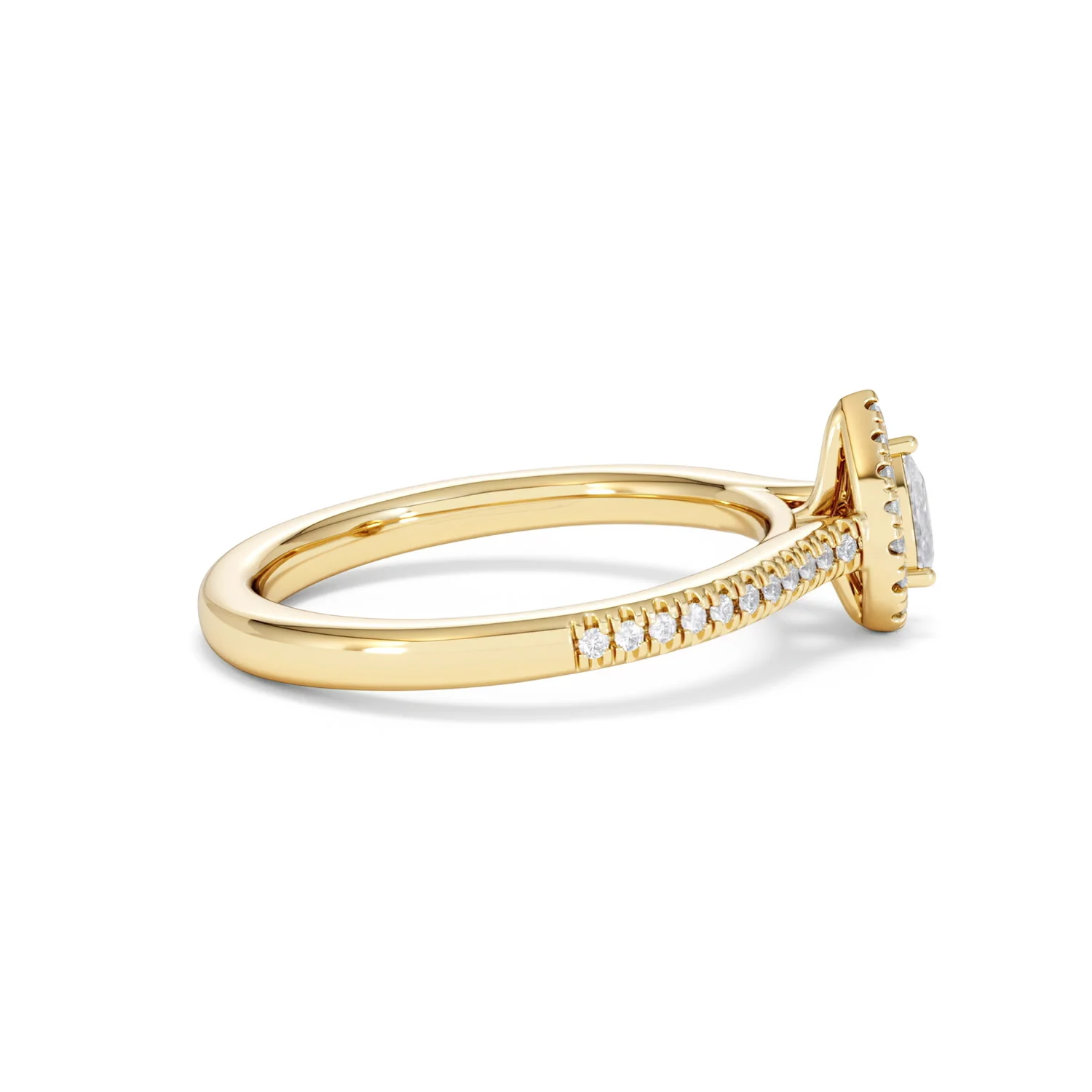 Lumia Pear Cut Lab Diamond Halo Ring 0.33ct F/VS in 18K Gold Vermeil - Image 31