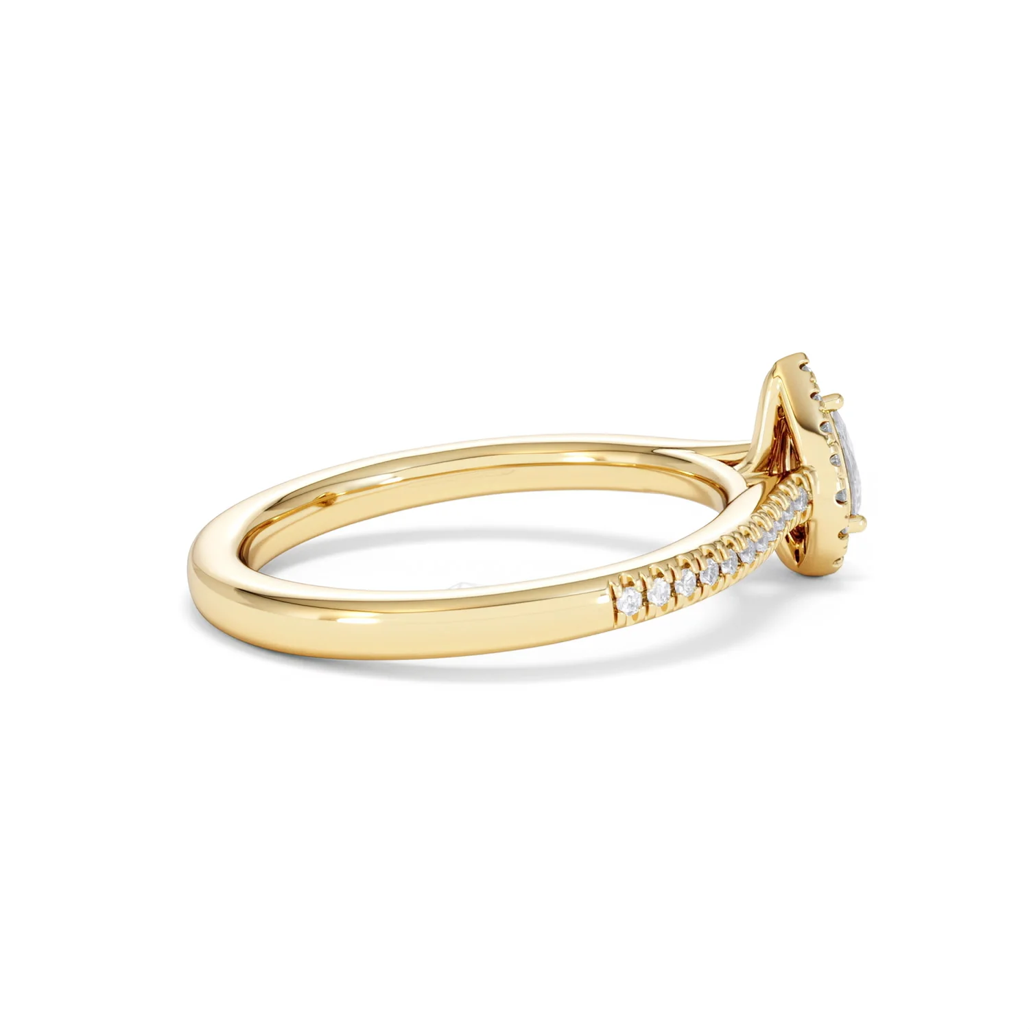 Lumia Pear Cut Lab Diamond Halo Ring 0.33ct F/VS in 18K Gold Vermeil - Image 34