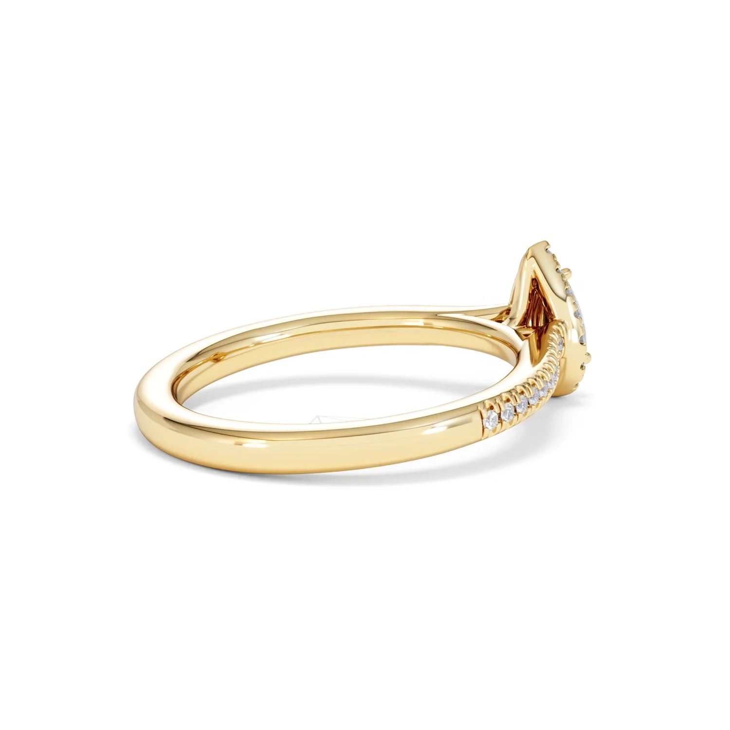 Lumia Pear Cut Lab Diamond Halo Ring 0.33ct F/VS in 18K Gold Vermeil - Image 37