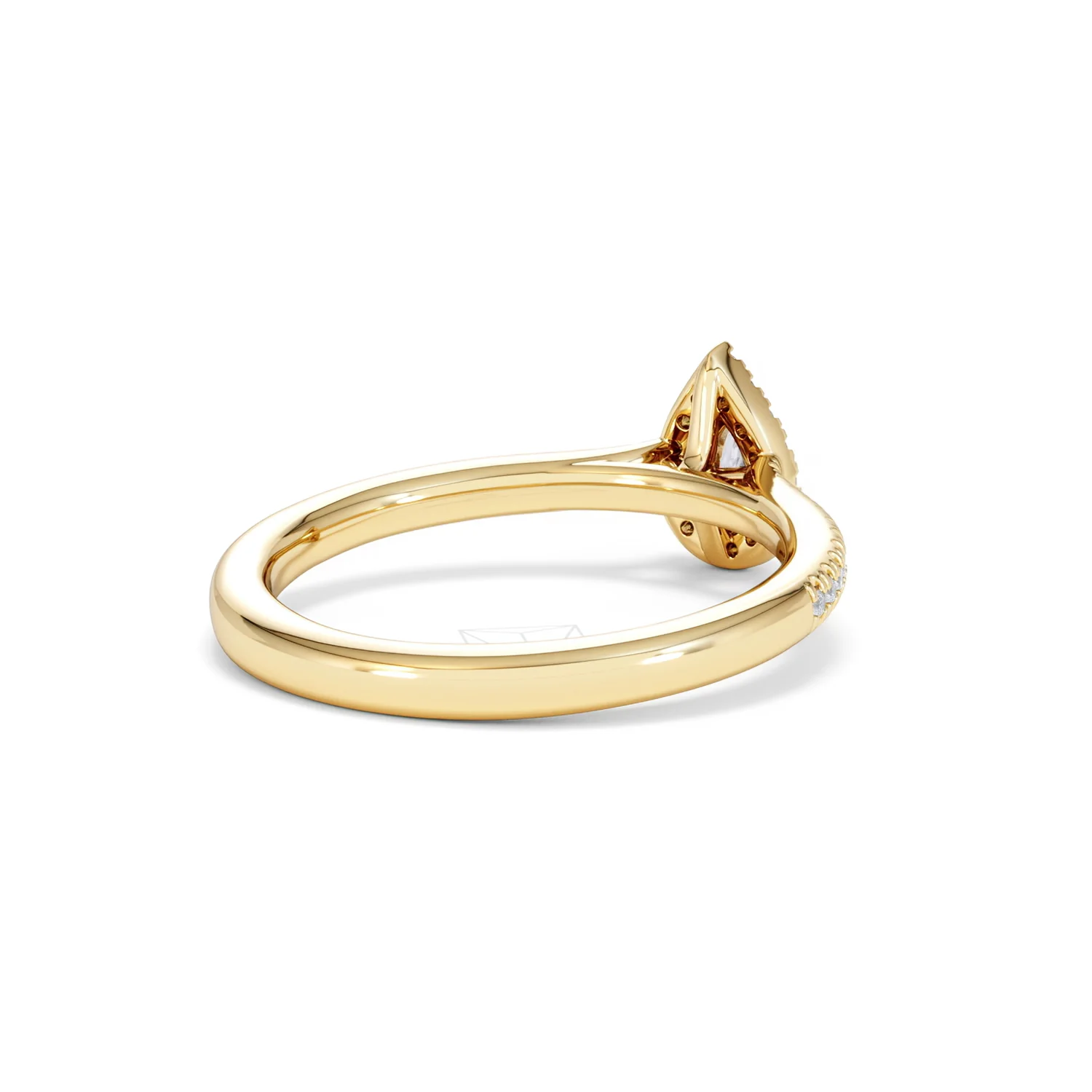 Lumia Pear Cut Lab Diamond Halo Ring 0.33ct F/VS in 18K Gold Vermeil - Image 42