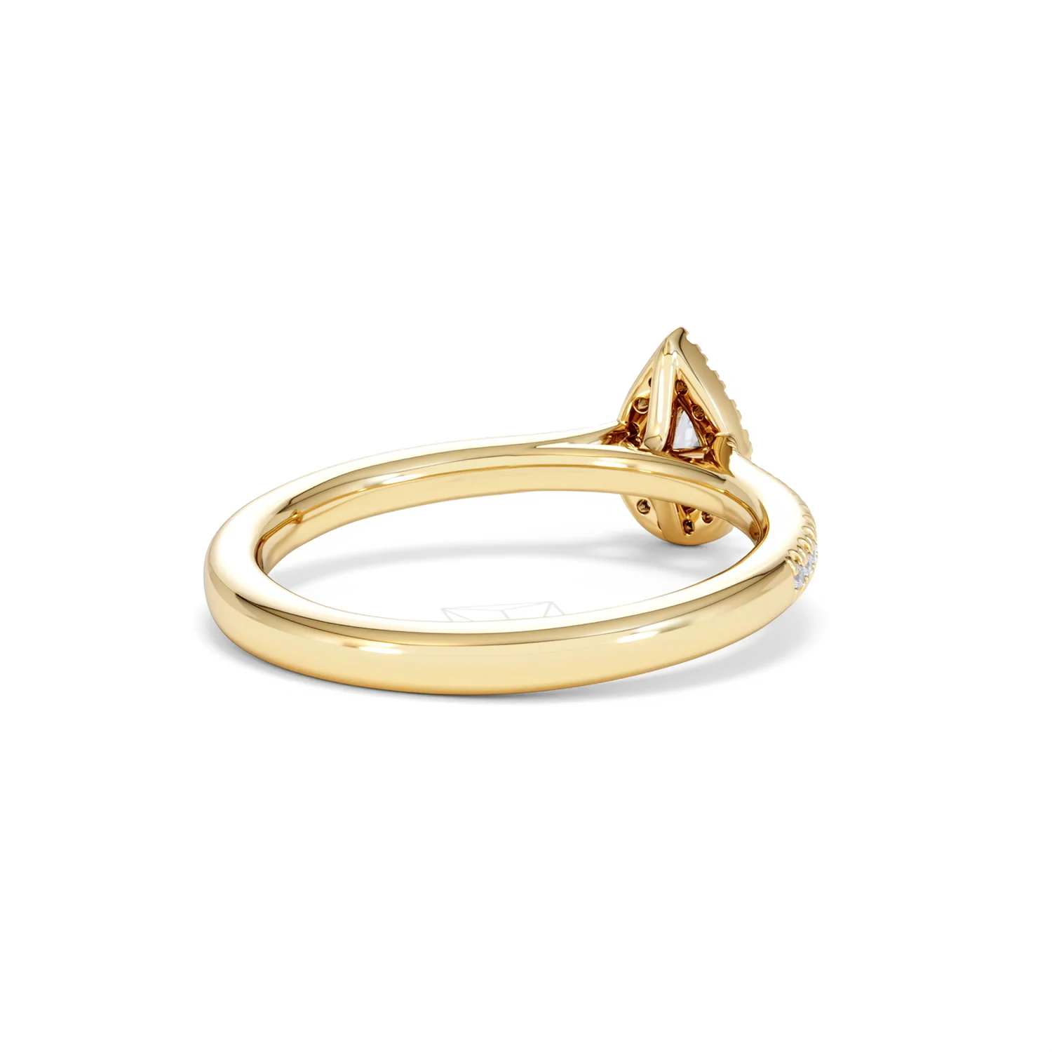 Lumia Pear Cut Lab Diamond Halo Ring 0.33ct F/VS in 18K Gold Vermeil - Image 43