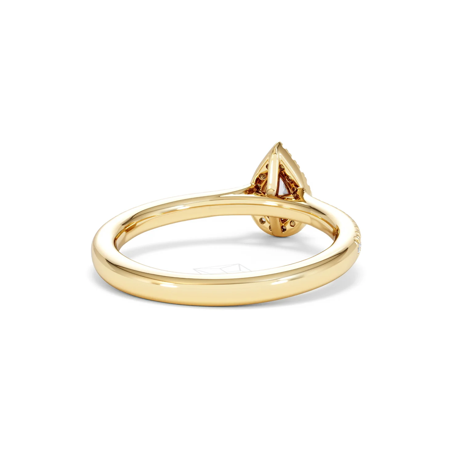 Lumia Pear Cut Lab Diamond Halo Ring 0.33ct F/VS in 18K Gold Vermeil - Image 45