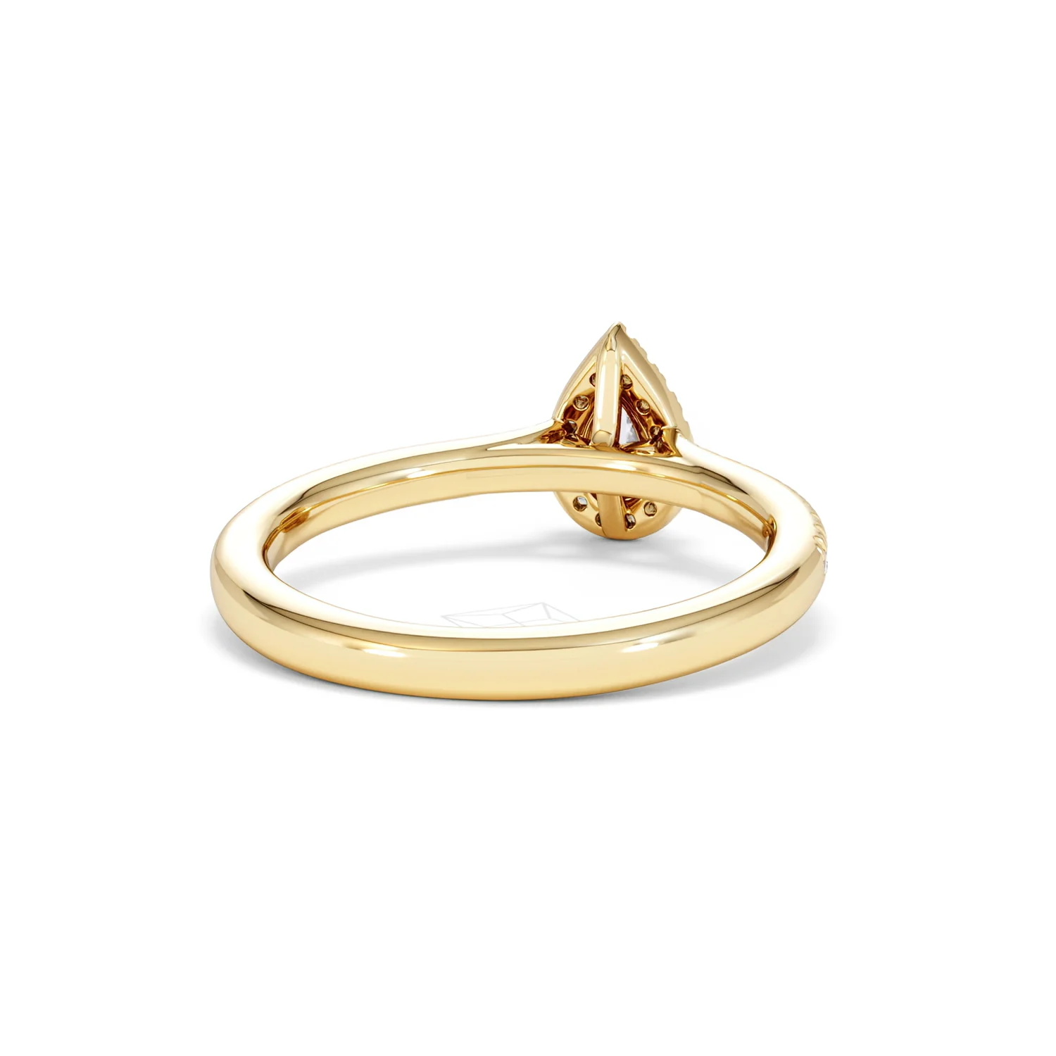 Lumia Pear Cut Lab Diamond Halo Ring 0.33ct F/VS in 18K Gold Vermeil - Image 46