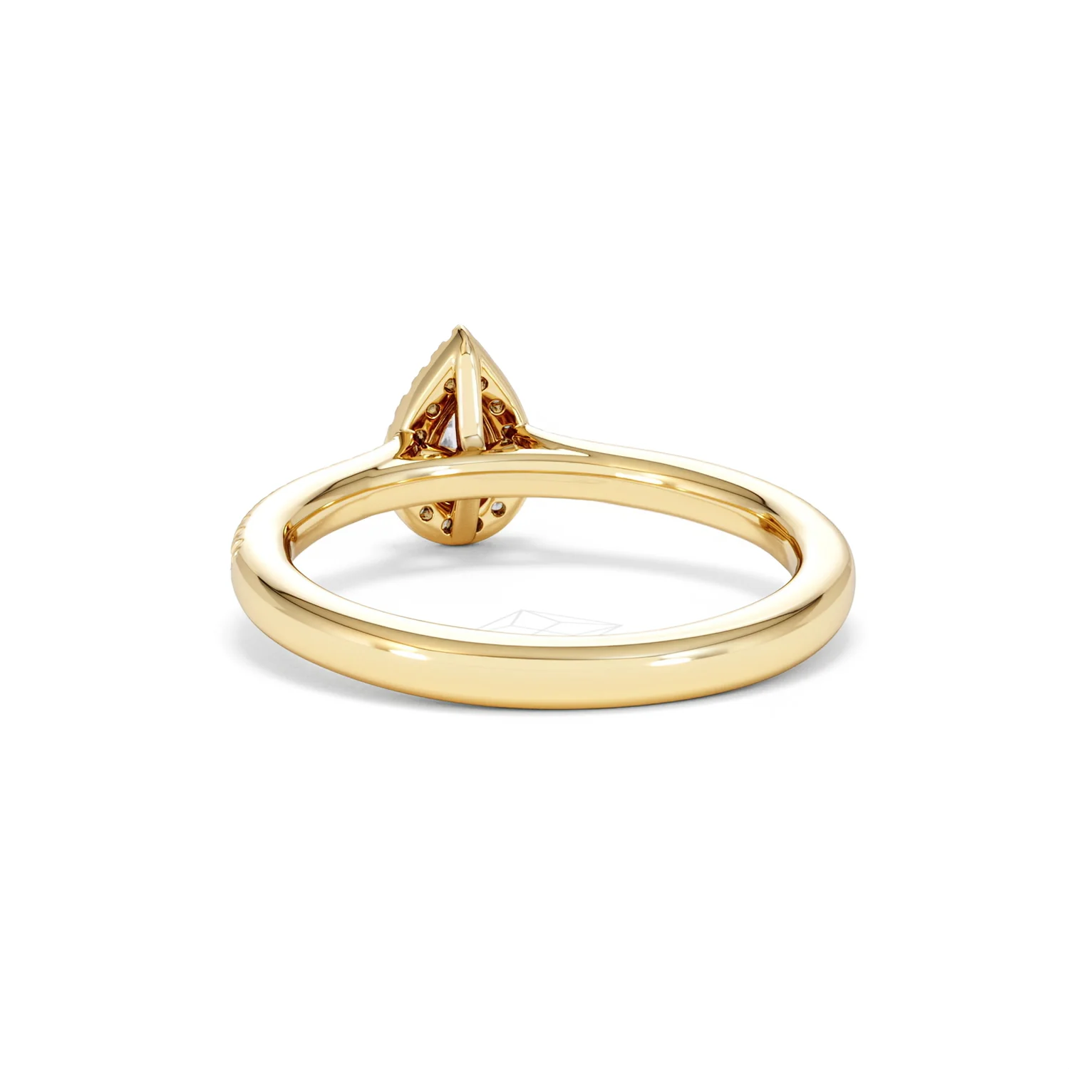 Lumia Pear Cut Lab Diamond Halo Ring 0.33ct F/VS in 18K Gold Vermeil - Image 53