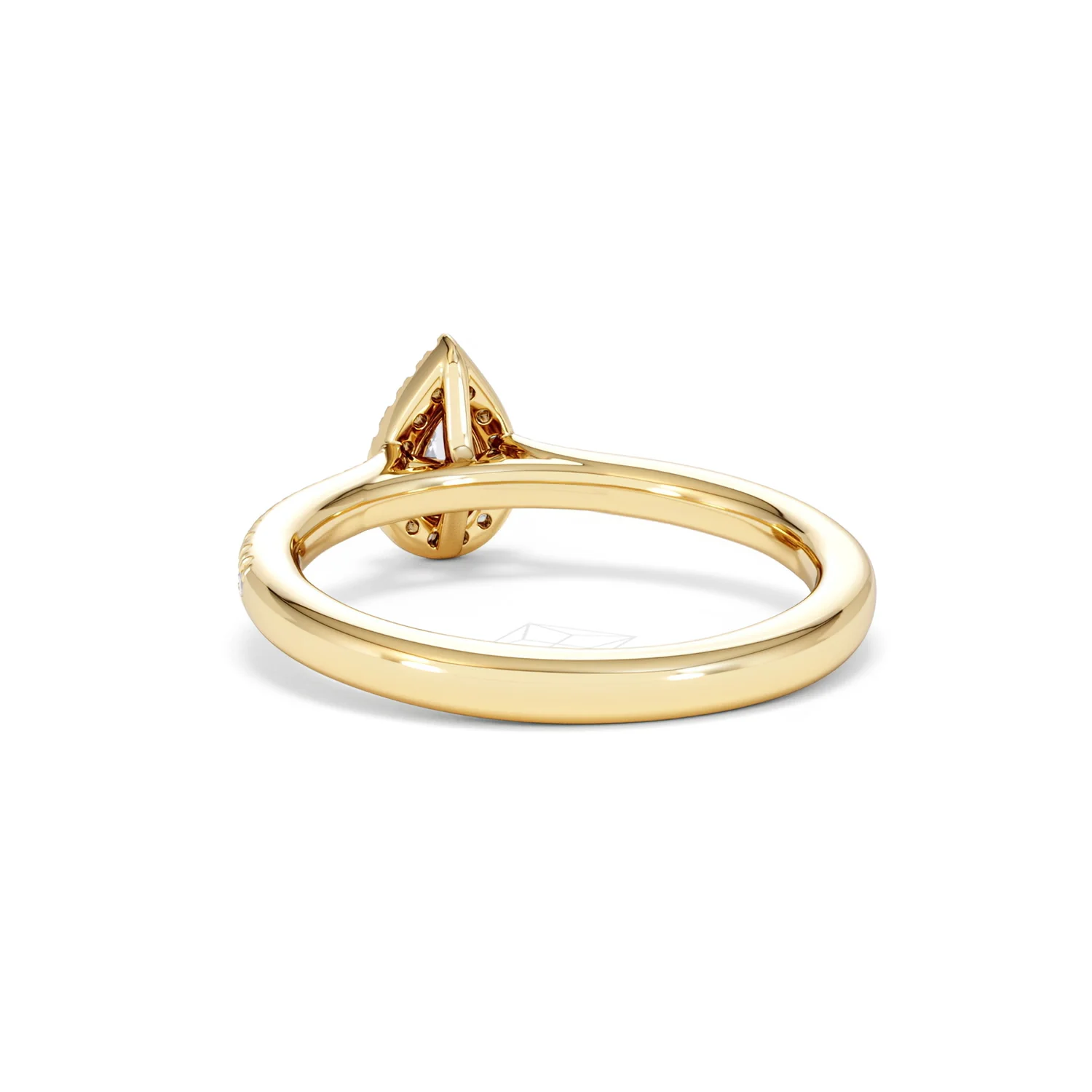 Lumia Pear Cut Lab Diamond Halo Ring 0.33ct F/VS in 18K Gold Vermeil - Image 54