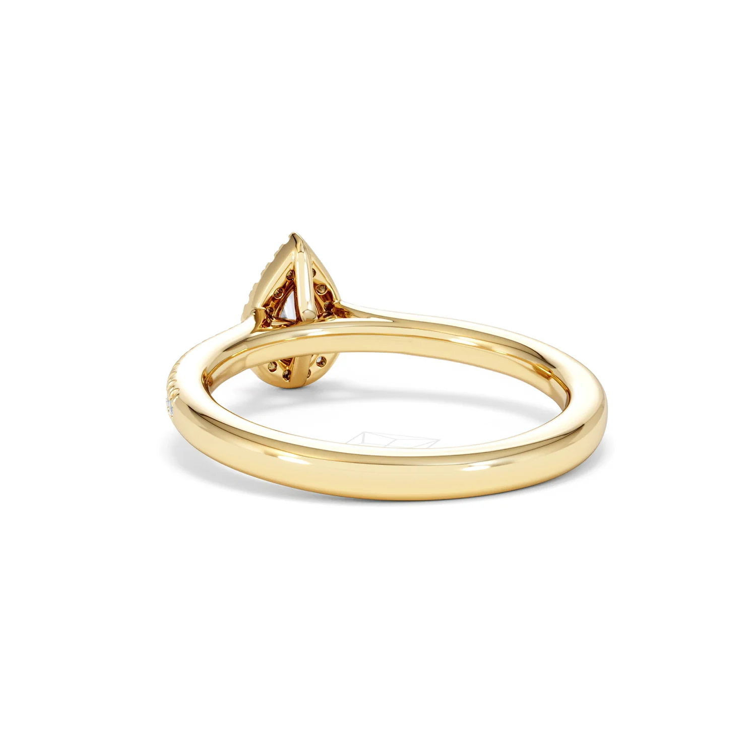 Lumia Pear Cut Lab Diamond Halo Ring 0.33ct F/VS in 18K Gold Vermeil - Image 55