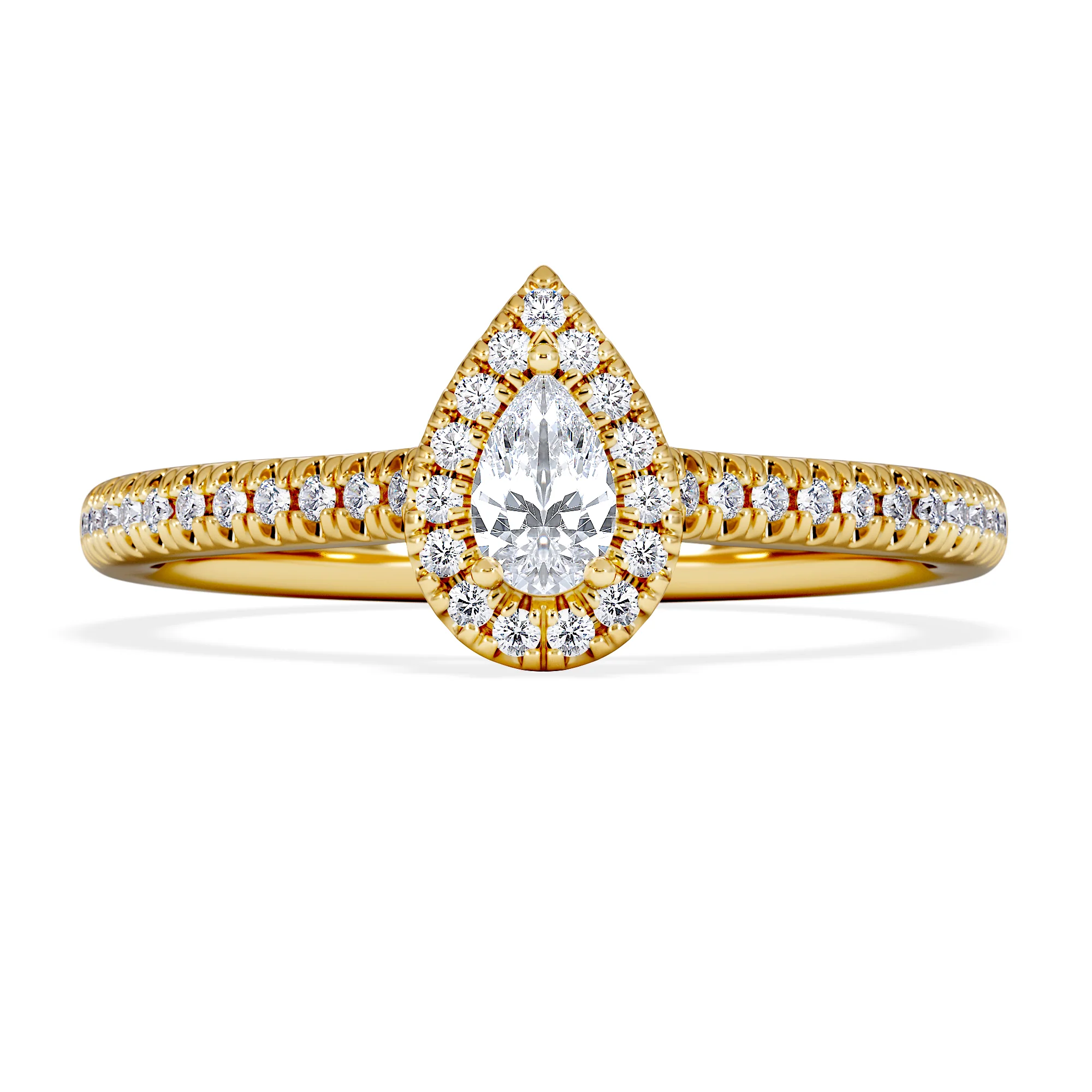 Lumia Pear Cut Lab Diamond Halo Ring 0.33ct F/VS in 18K Gold Vermeil - Image 6