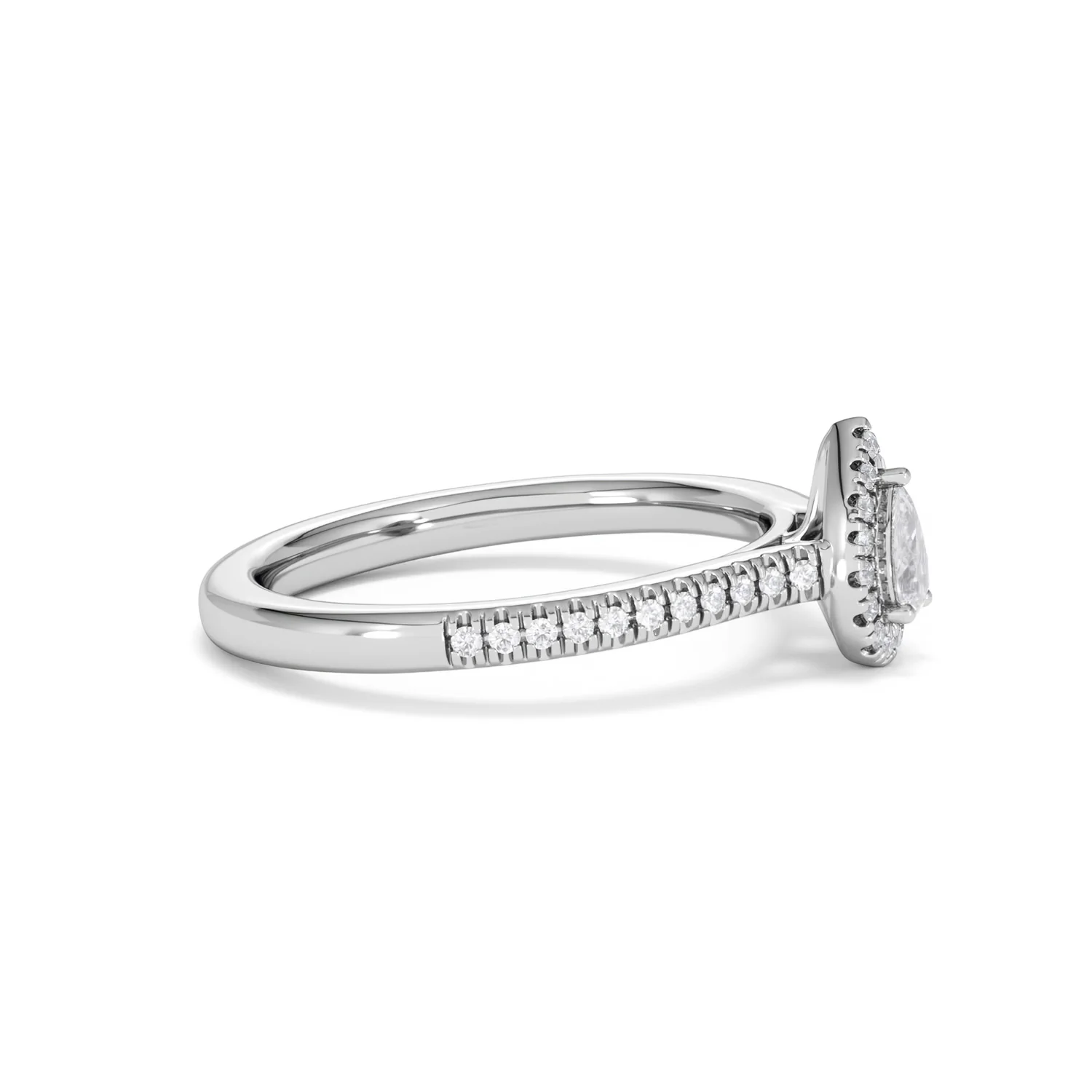 Lumia Pear Cut Lab Diamond Halo Ring 0.33ct F/VS in 925 Silver - Image 26