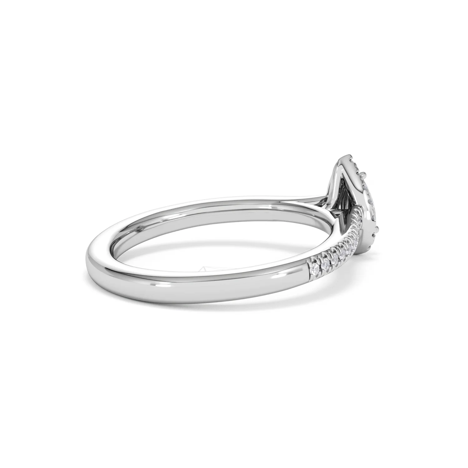Lumia Pear Cut Lab Diamond Halo Ring 0.33ct F/VS in 925 Silver - Image 37