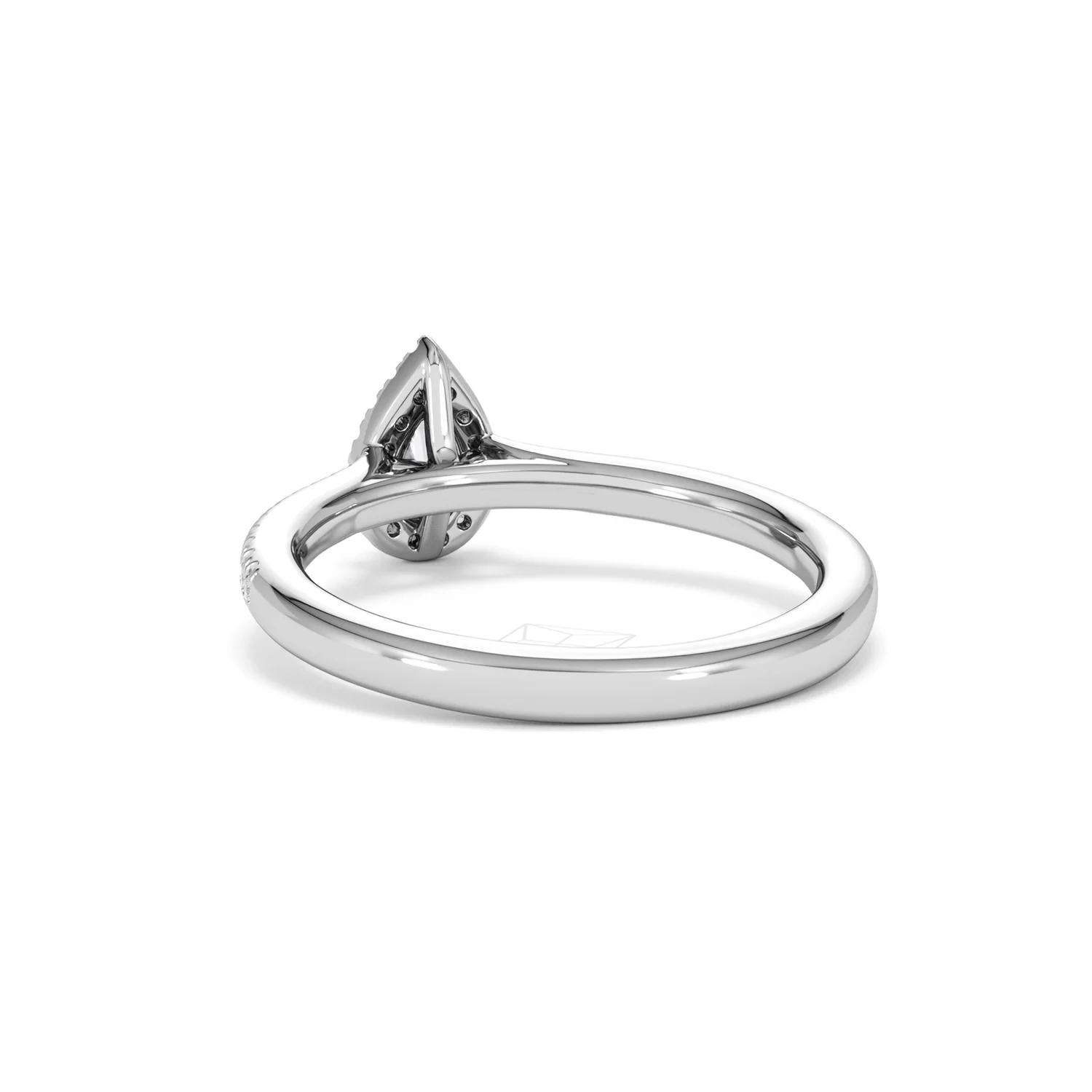 Lumia Pear Cut Lab Diamond Halo Ring 0.33ct F/VS in 925 Silver - Image 55