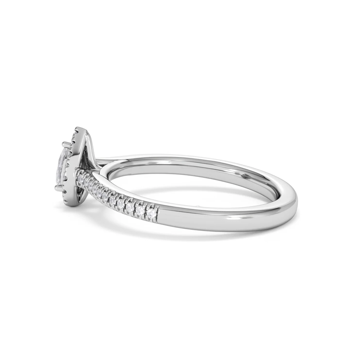 Lumia Pear Cut Lab Diamond Halo Ring 0.33ct F/VS in 925 Silver - Image 67