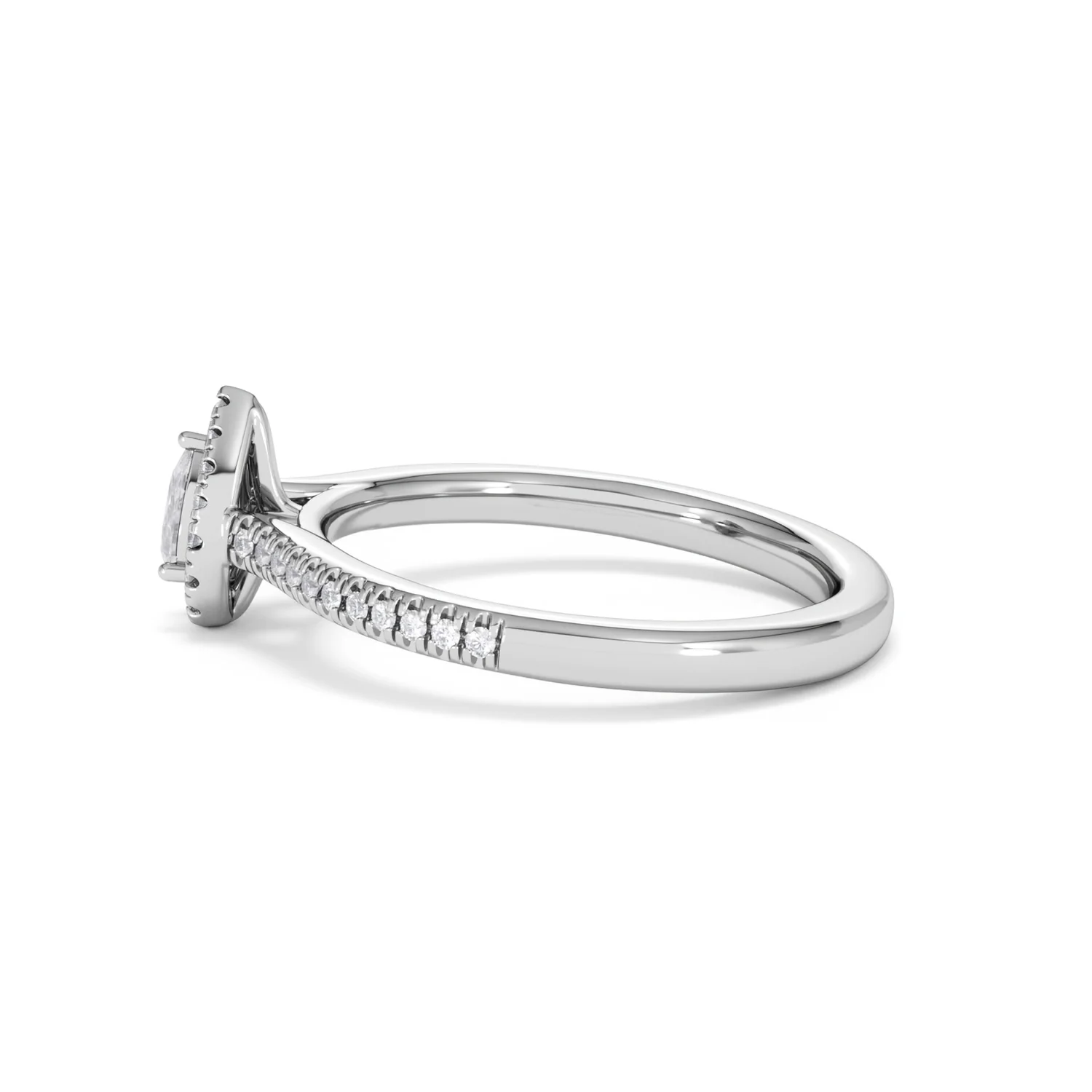 Lumia Pear Cut Lab Diamond Halo Ring 0.33ct F/VS in 925 Silver - Image 68