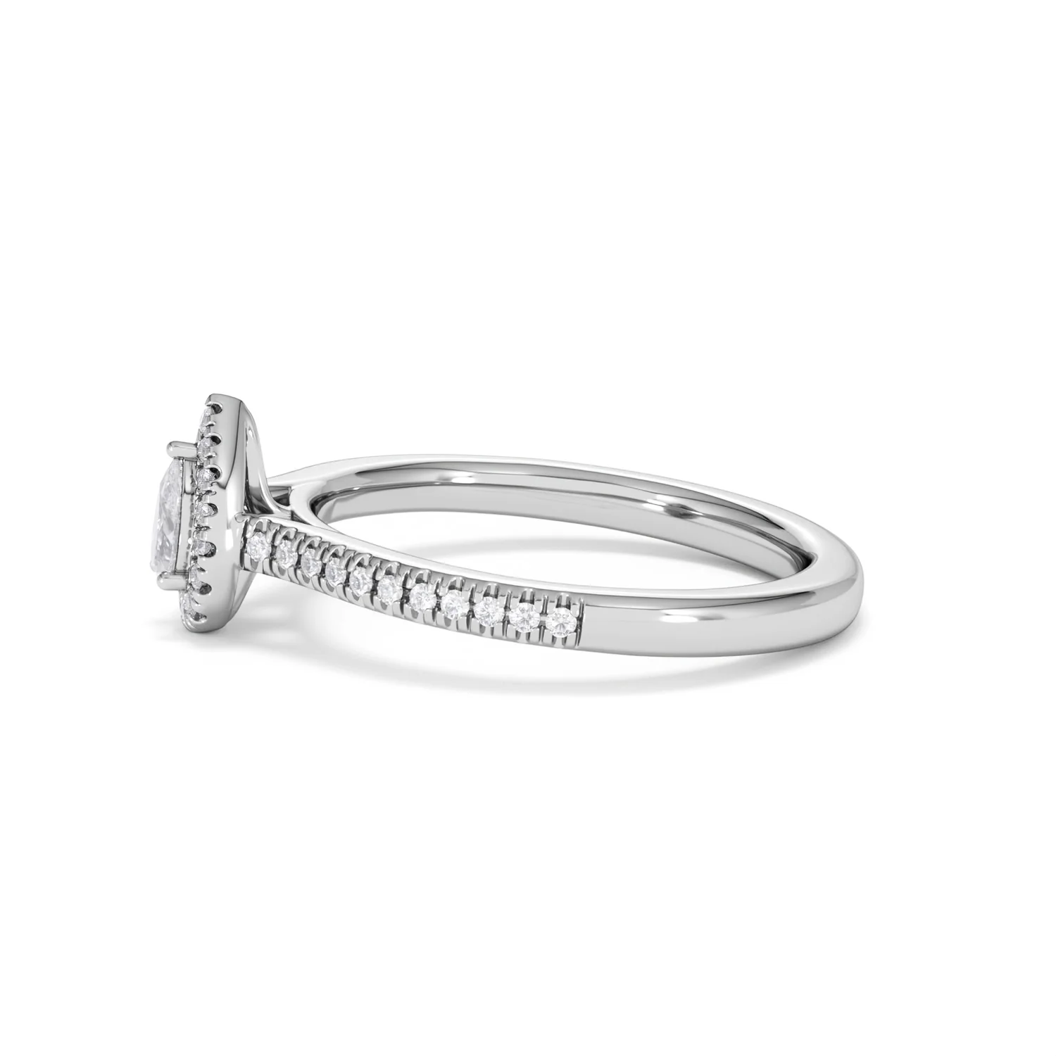 Lumia Pear Cut Lab Diamond Halo Ring 0.33ct F/VS in 925 Silver - Image 72