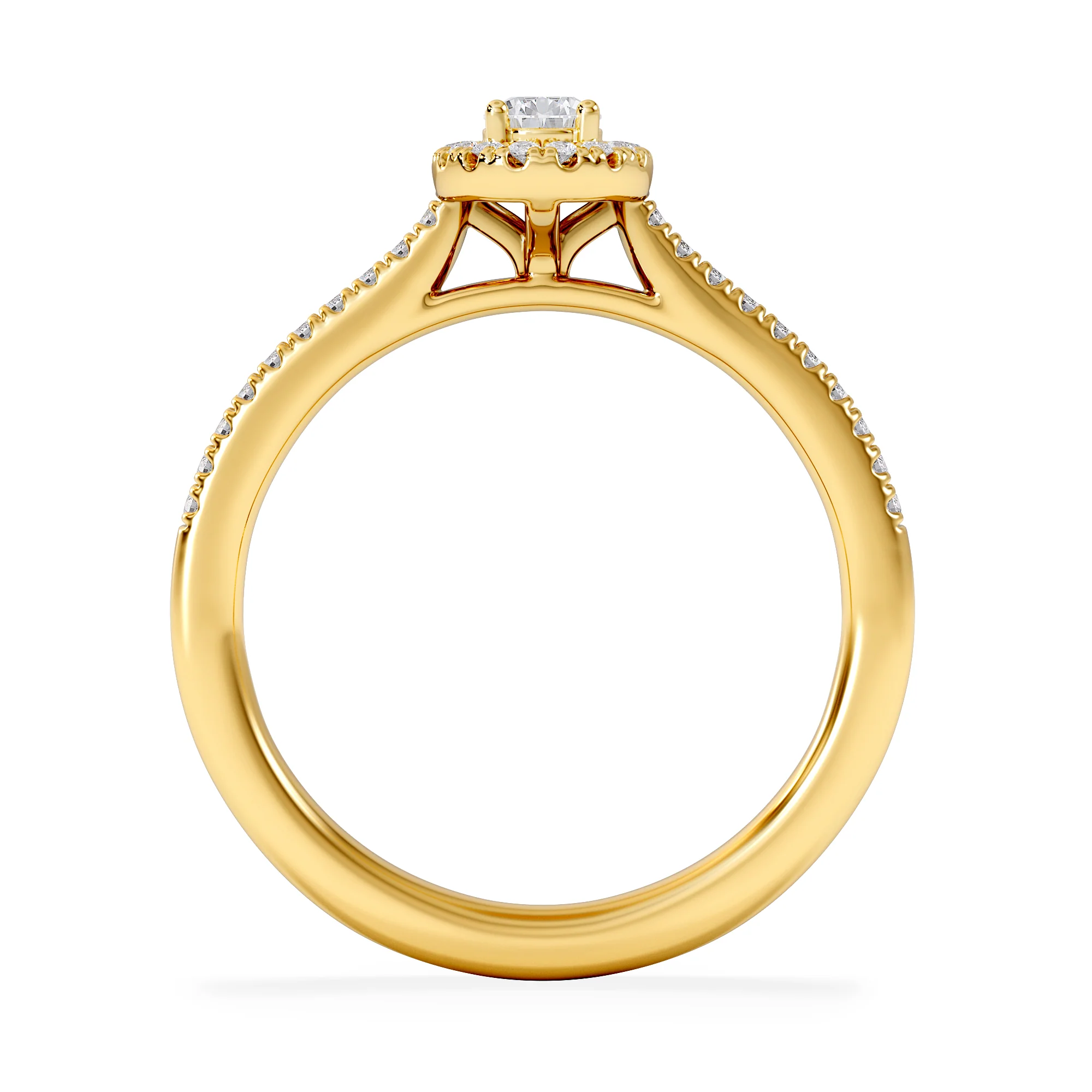 Lumia Pear Cut Lab Diamond Halo Ring 0.50ct F/VS in 18K Gold Vermeil - Image 3
