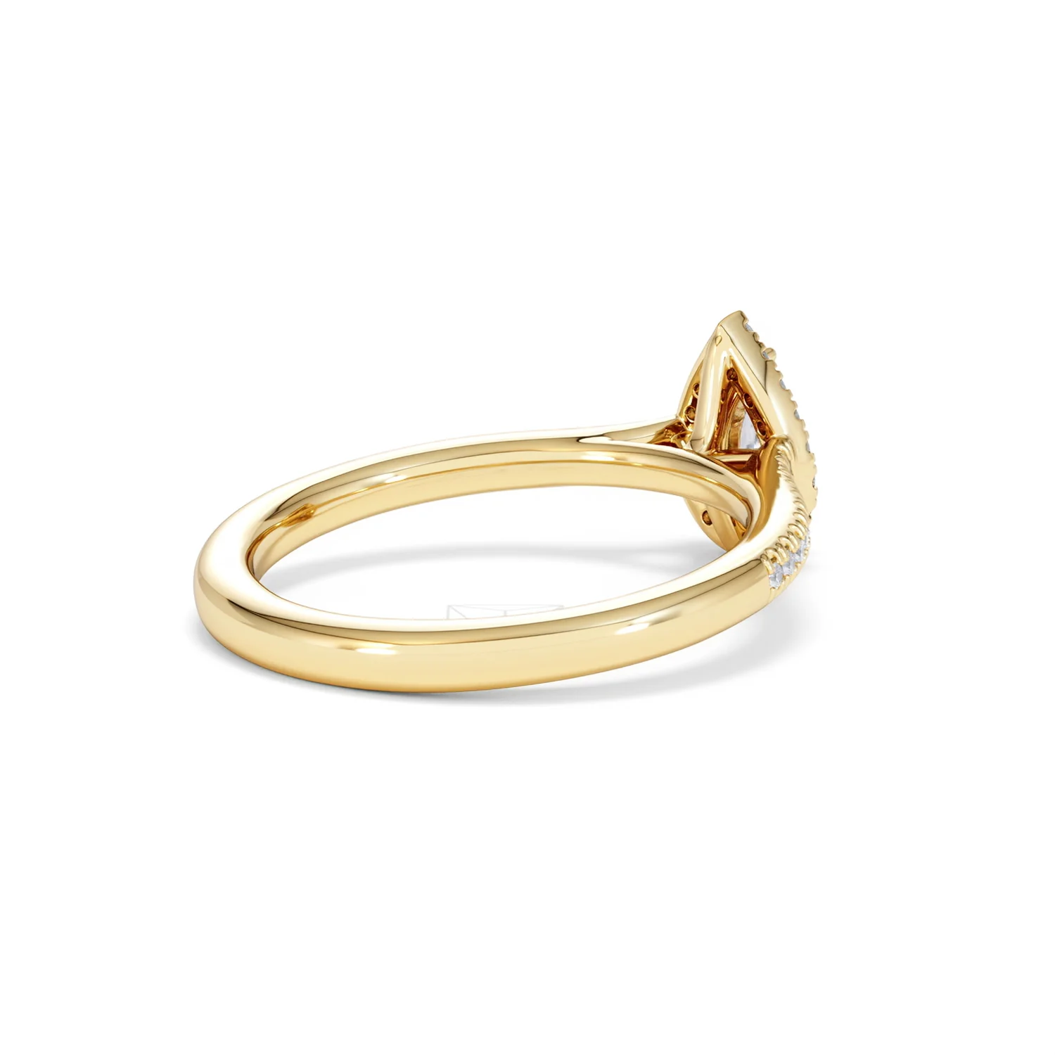 Lumia Pear Cut Lab Diamond Halo Ring 0.50ct F/VS in 18K Gold Vermeil - Image 40