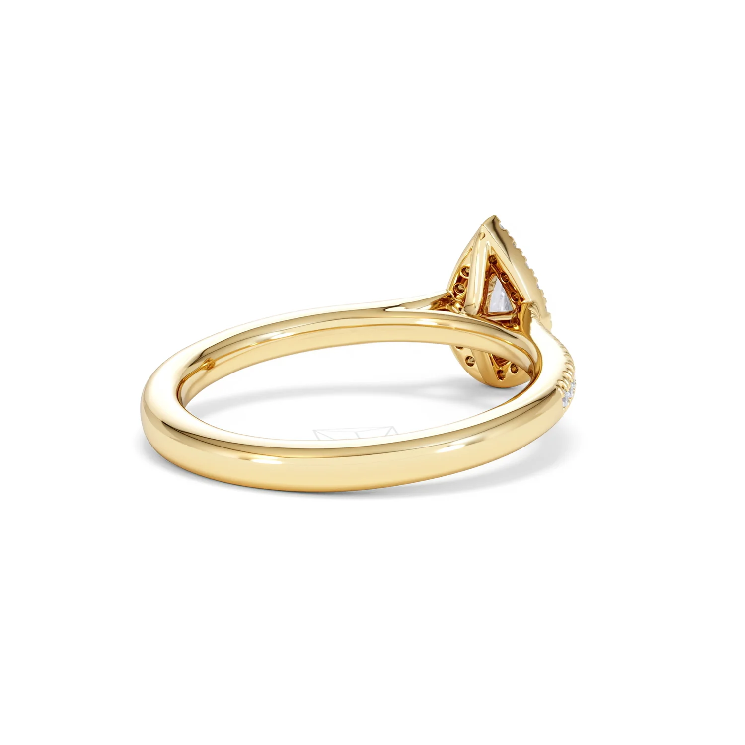 Lumia Pear Cut Lab Diamond Halo Ring 0.50ct F/VS in 18K Gold Vermeil - Image 42