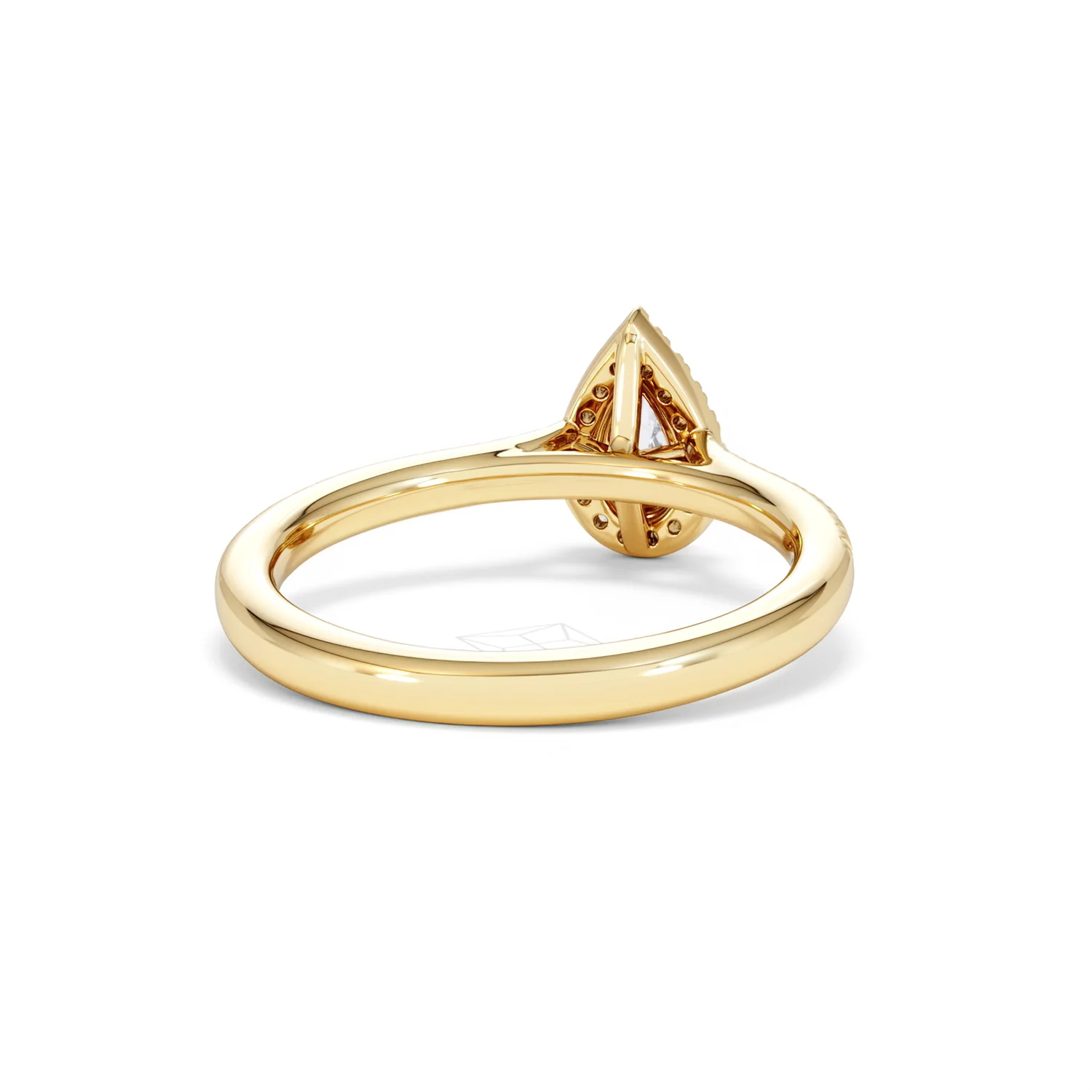 Lumia Pear Cut Lab Diamond Halo Ring 0.50ct F/VS in 18K Gold Vermeil - Image 46