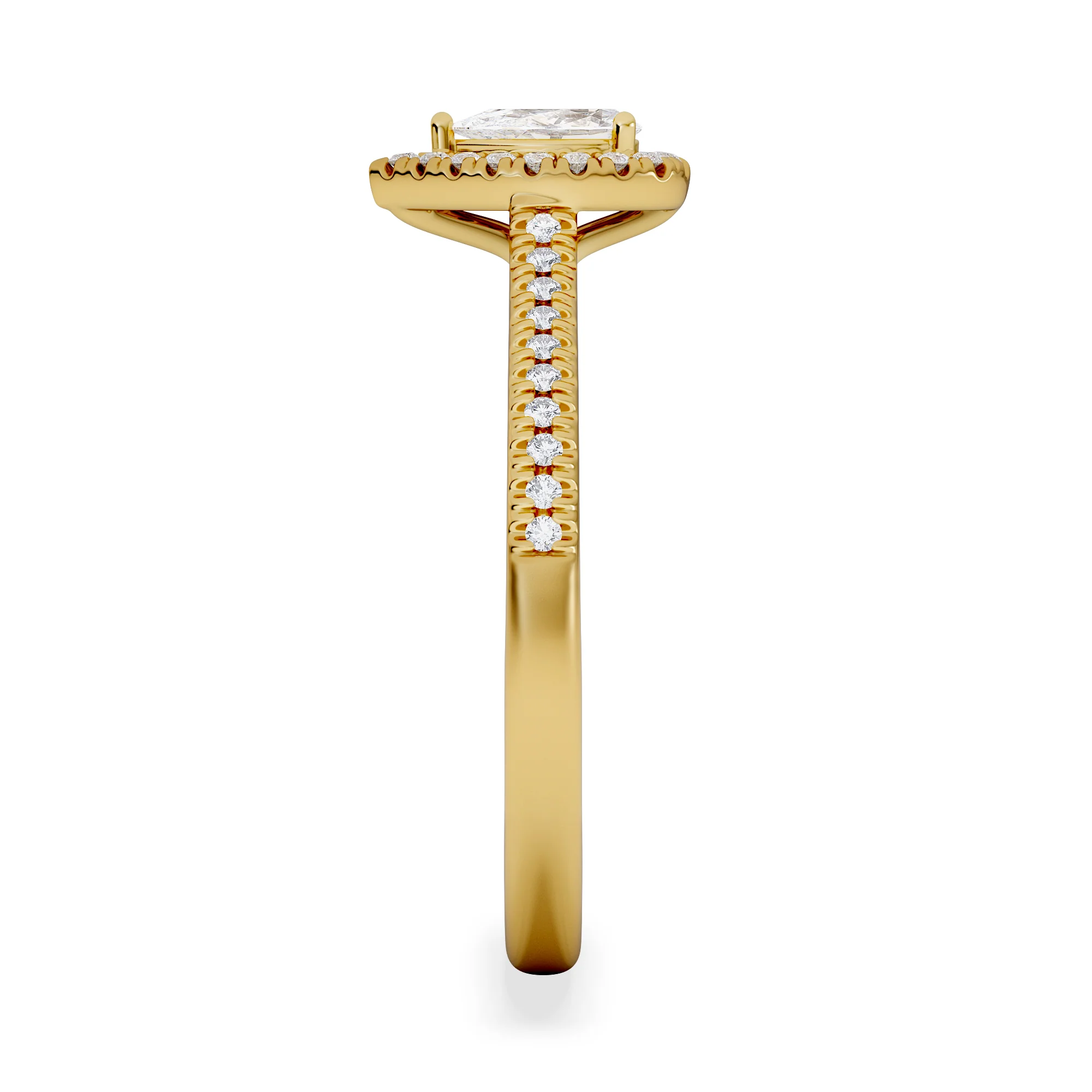 Lumia Pear Cut Lab Diamond Halo Ring 0.50ct F/VS in 18K Gold Vermeil - Image 5