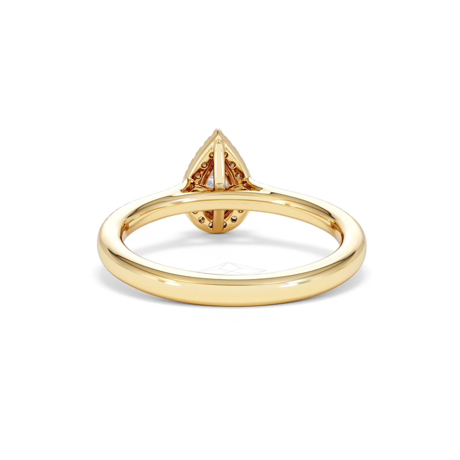 Lumia Pear Cut Lab Diamond Halo Ring 0.50ct F/VS in 18K Gold Vermeil - Image 51
