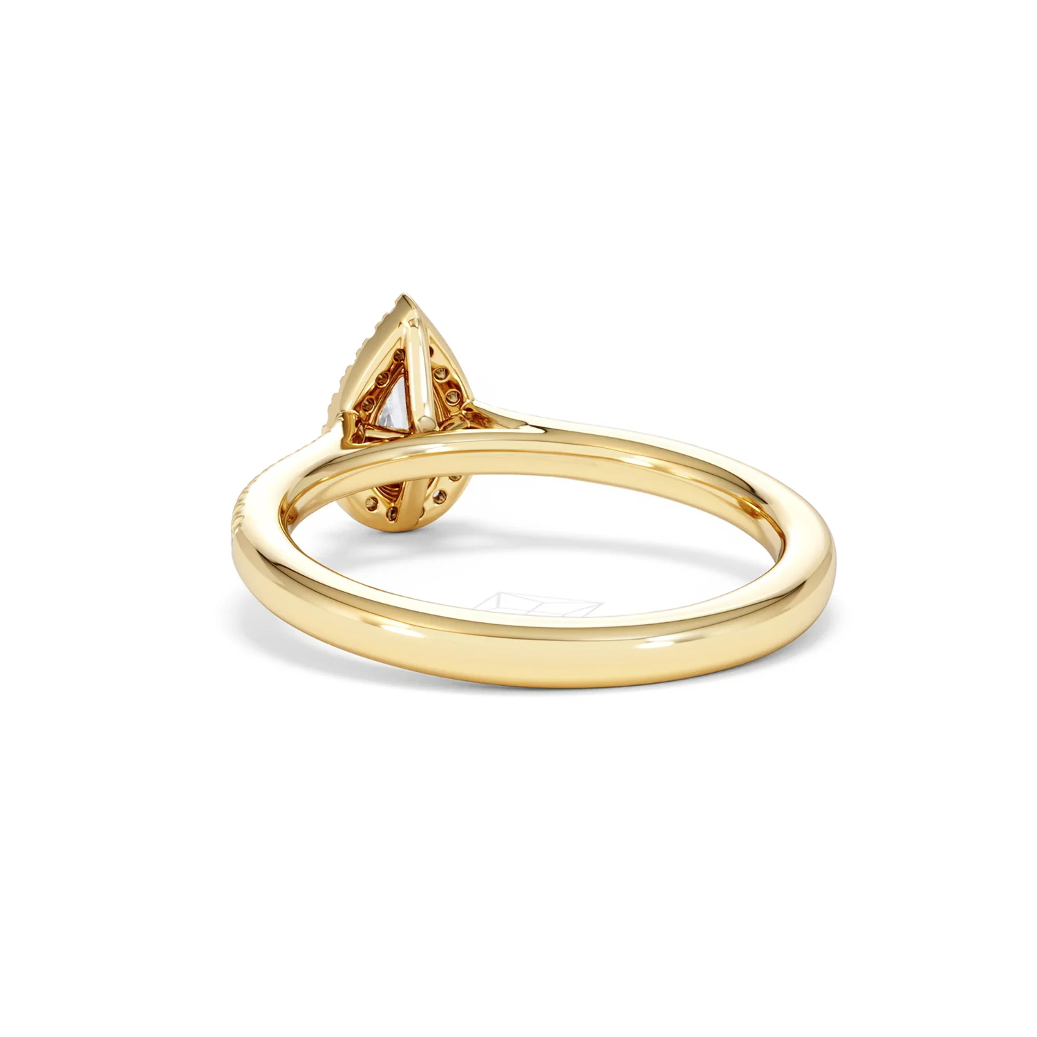 Lumia Pear Cut Lab Diamond Halo Ring 0.50ct F/VS in 18K Gold Vermeil - Image 55