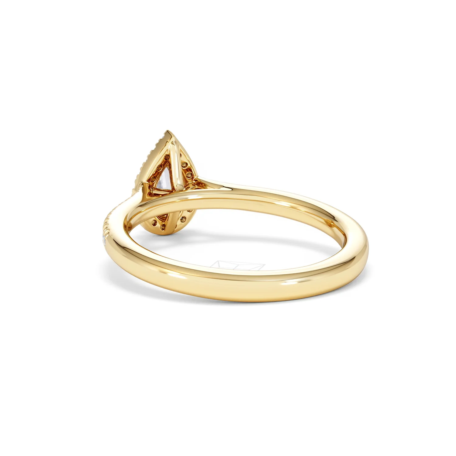 Lumia Pear Cut Lab Diamond Halo Ring 0.50ct F/VS in 18K Gold Vermeil - Image 56